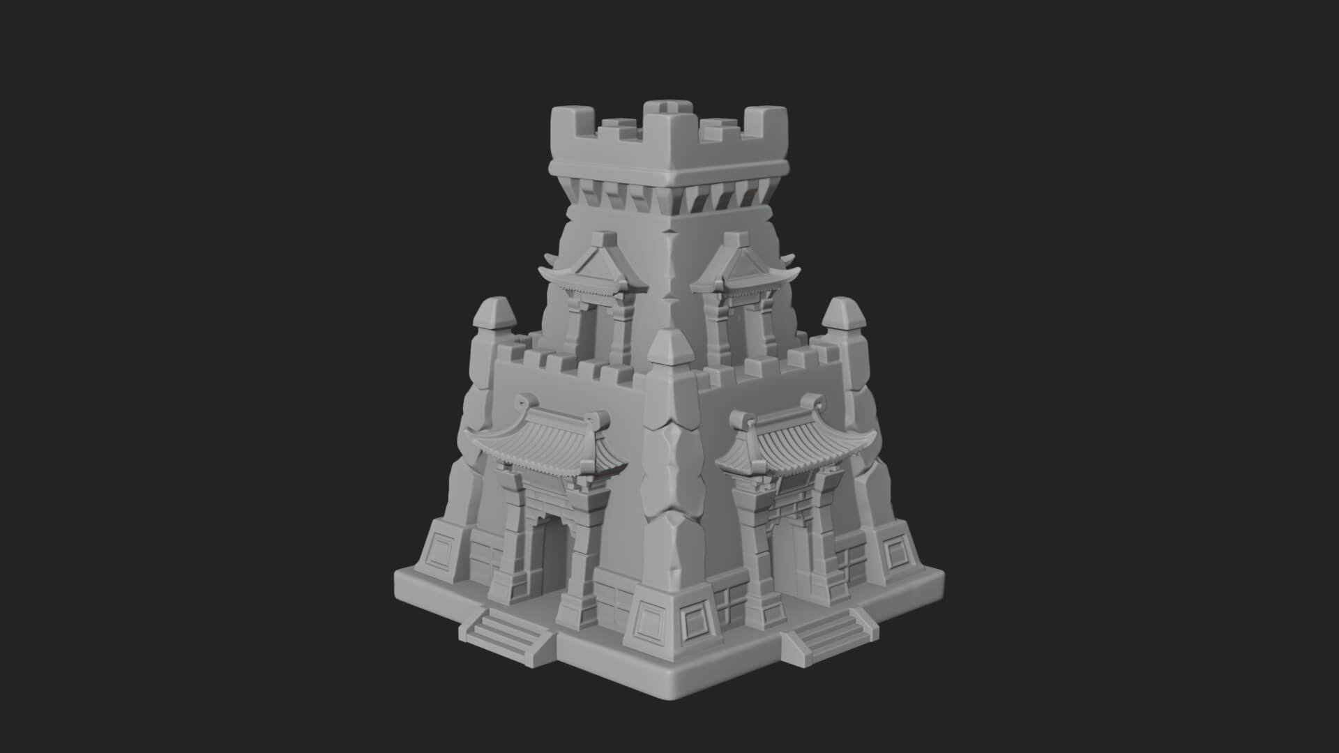 Lava Vein Fortress Tower Design 3 3D Print Model 3D Model