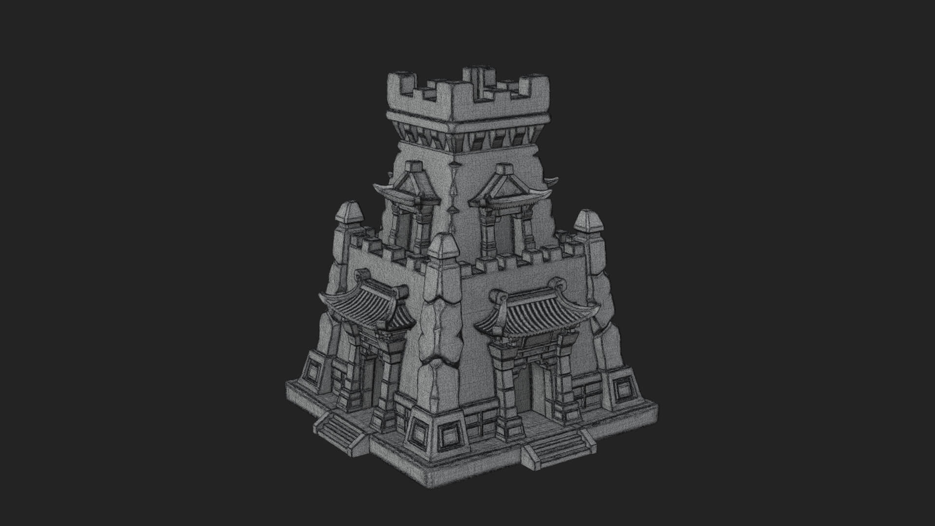 Lava Vein Fortress Tower Design 3 3D Print Model 3D Model