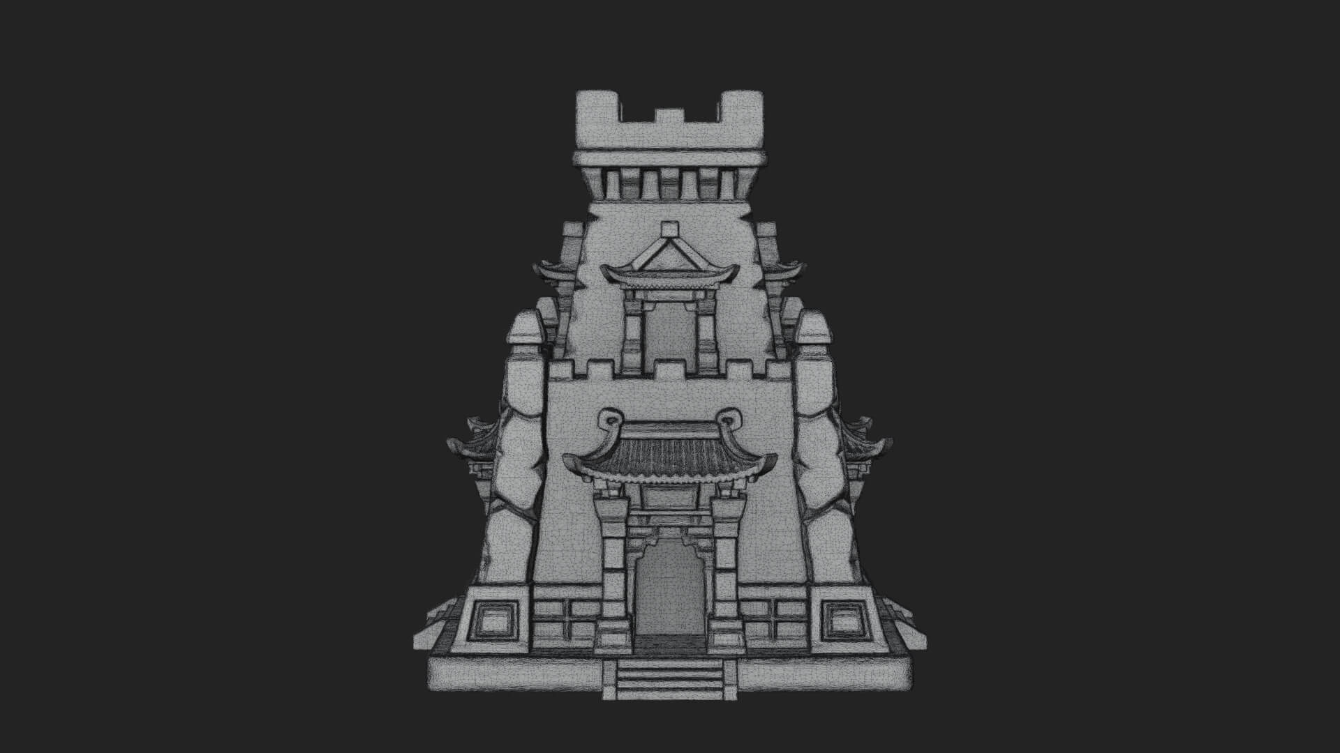 Lava Vein Fortress Tower Design 3 3D Print Model 3D Model