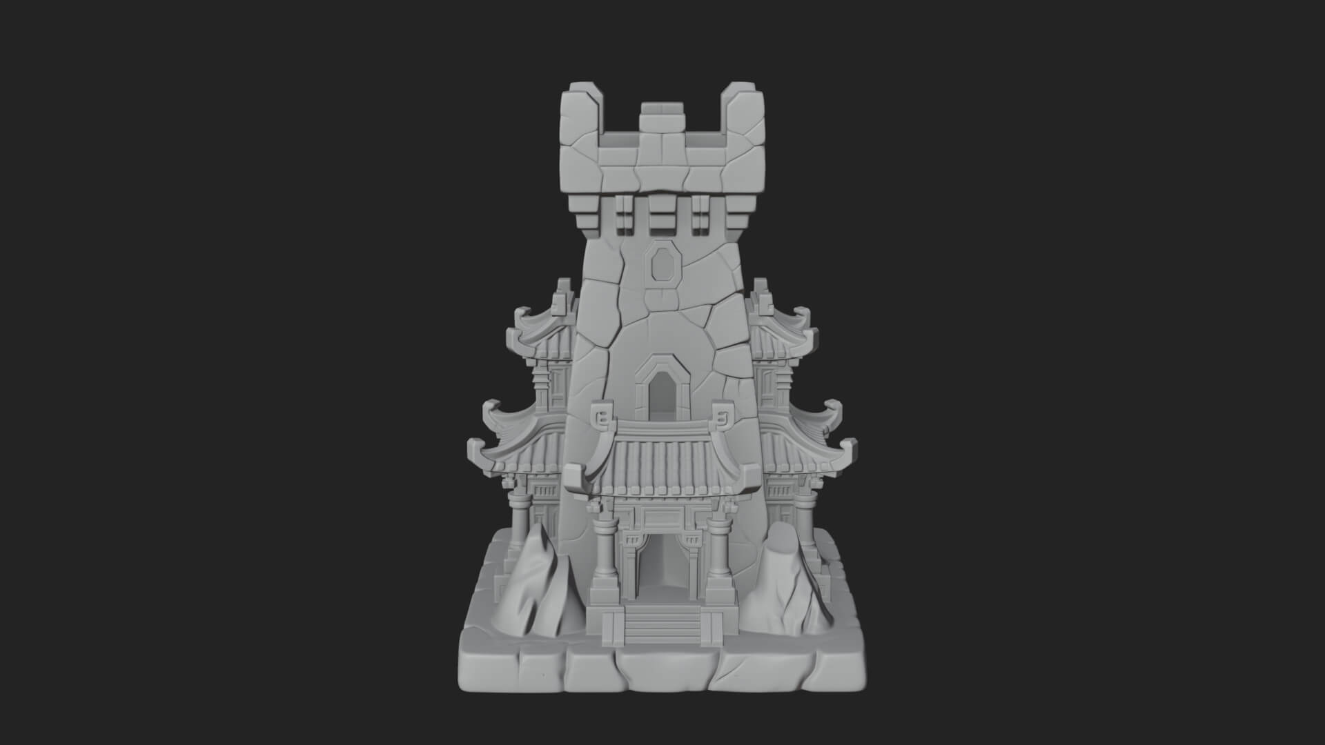 Lava Vein Fortress Tower Design 4 3D Print Model 3D Model
