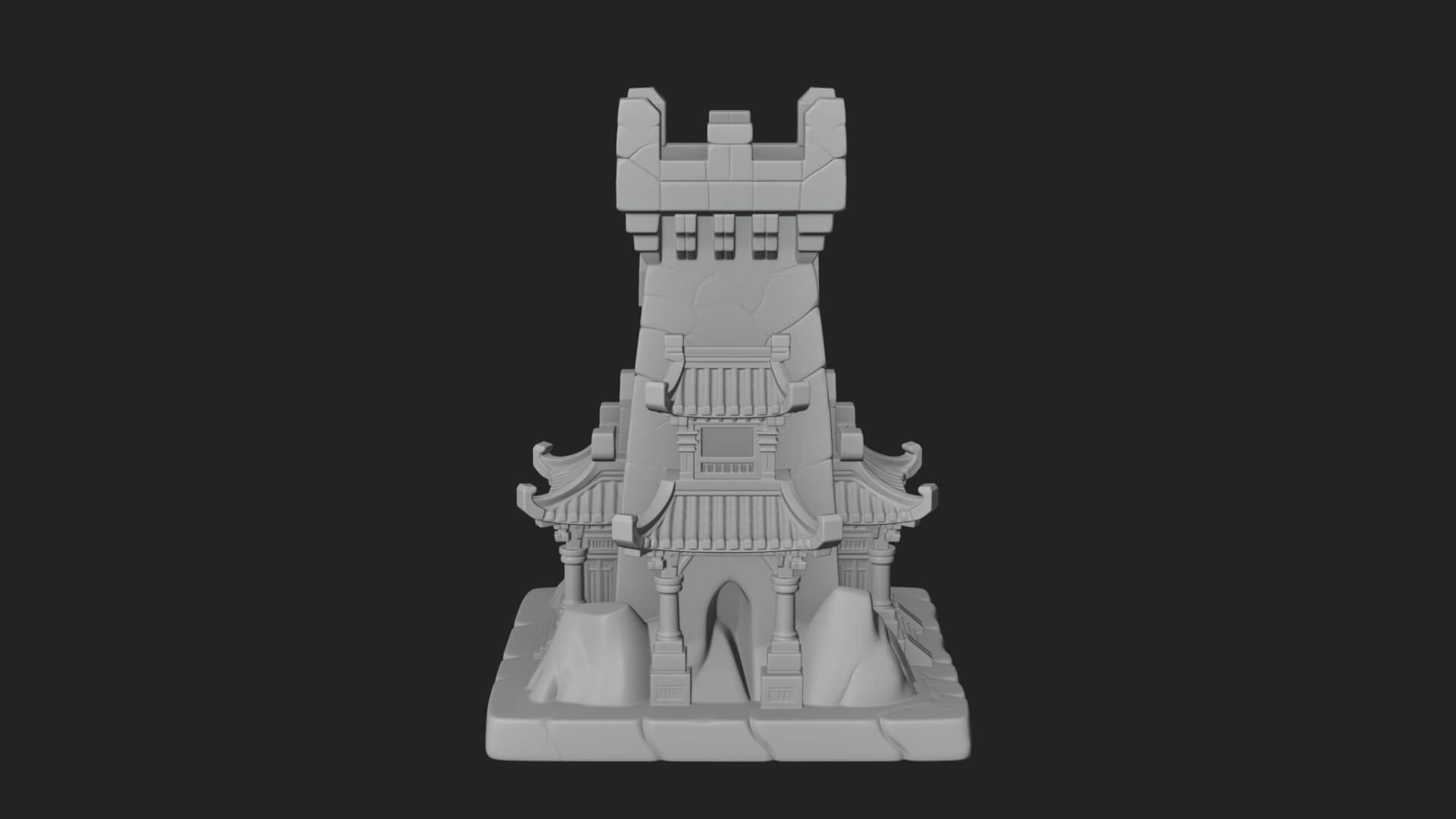 Lava Vein Fortress Tower Design 4 3D Print Model 3D Model