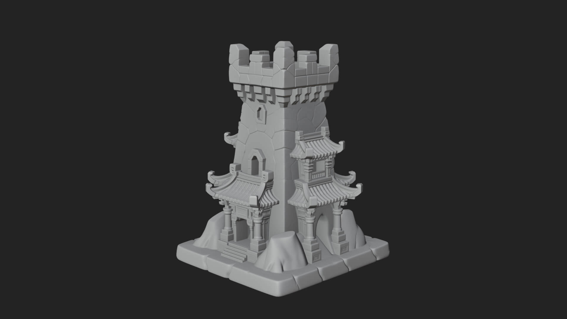 Lava Vein Fortress Tower Design 4 3D Print Model 3D Model