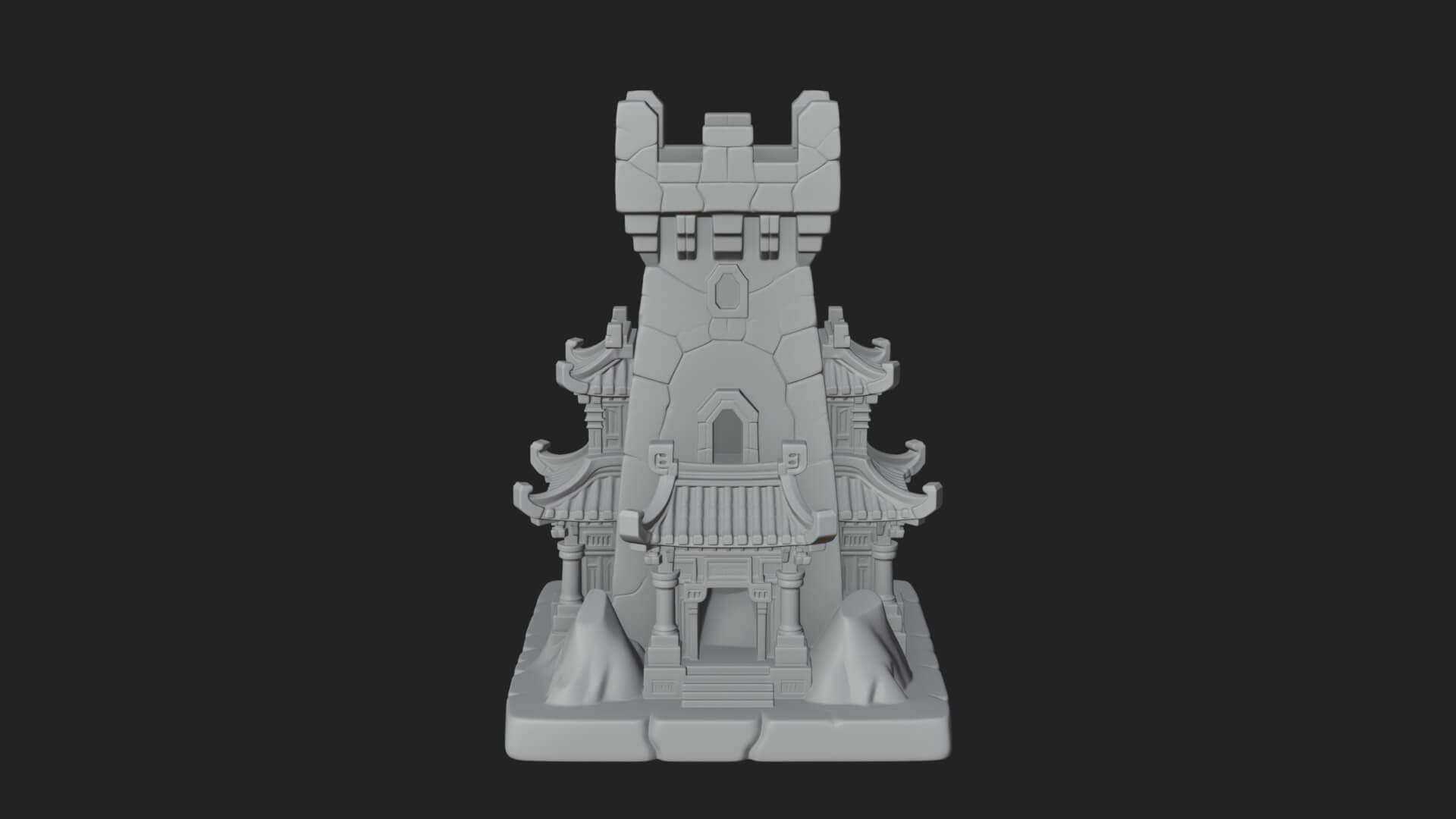 Lava Vein Fortress Tower Design 4 3D Print Model 3D Model