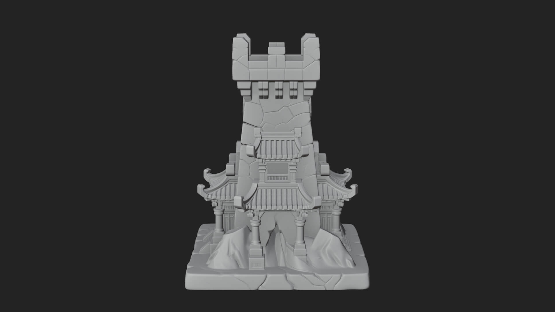 Lava Vein Fortress Tower Design 4 3D Print Model 3D Model