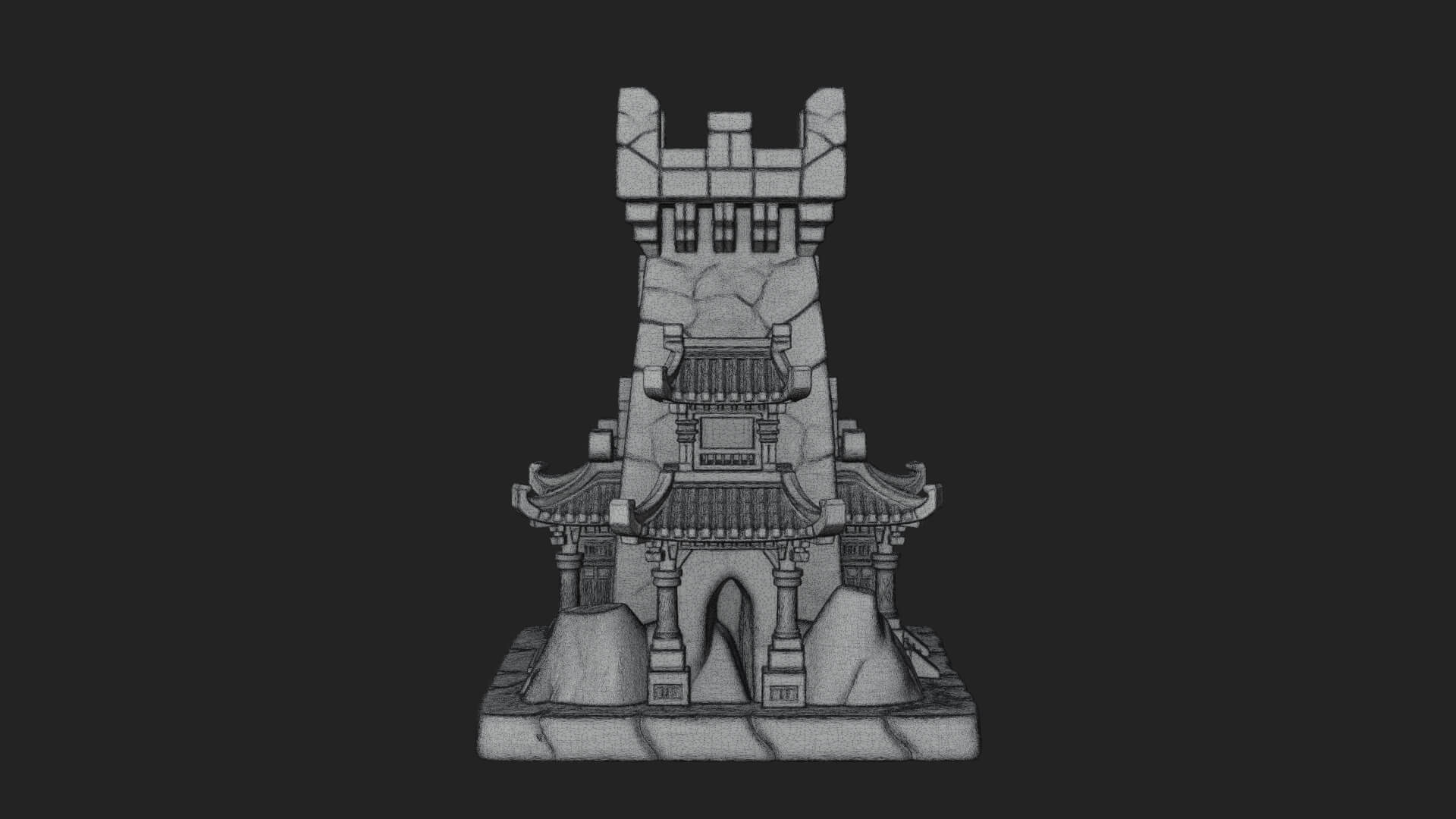 Lava Vein Fortress Tower Design 4 3D Print Model 3D Model