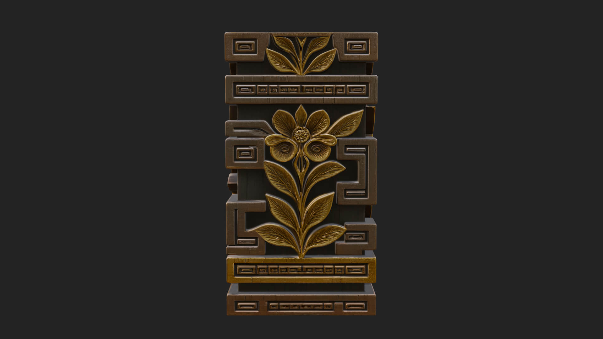 Leaf Carved Stone Column Design 1 3D Print Model 3D Model
