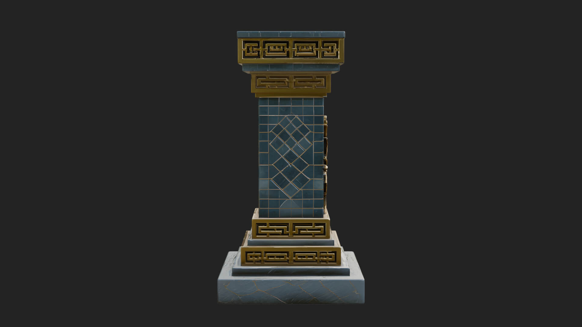 Leaf Carved Stone Column Design 10 3D Print Model 3D Model