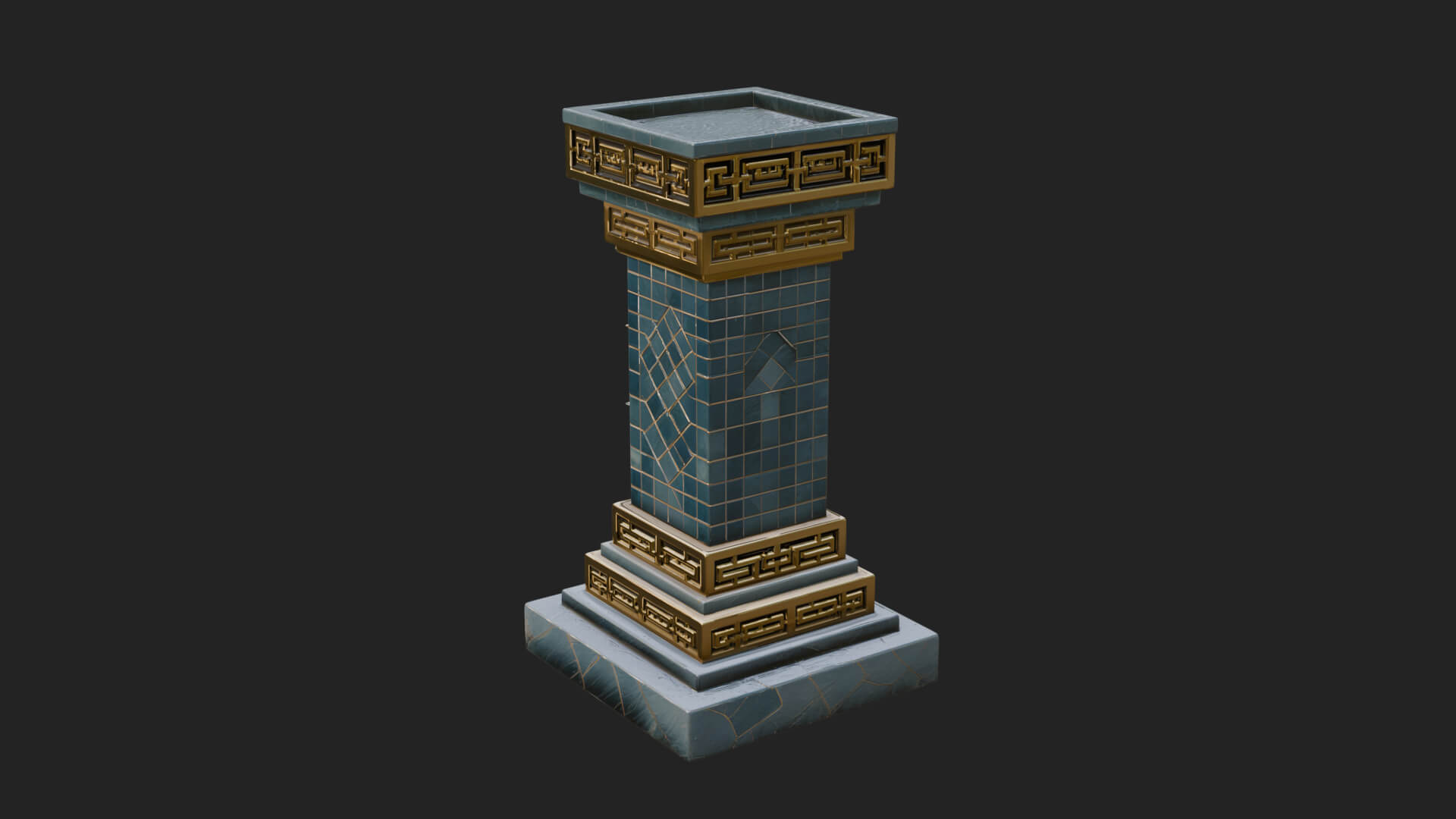 Leaf Carved Stone Column Design 10 3D Print Model 3D Model
