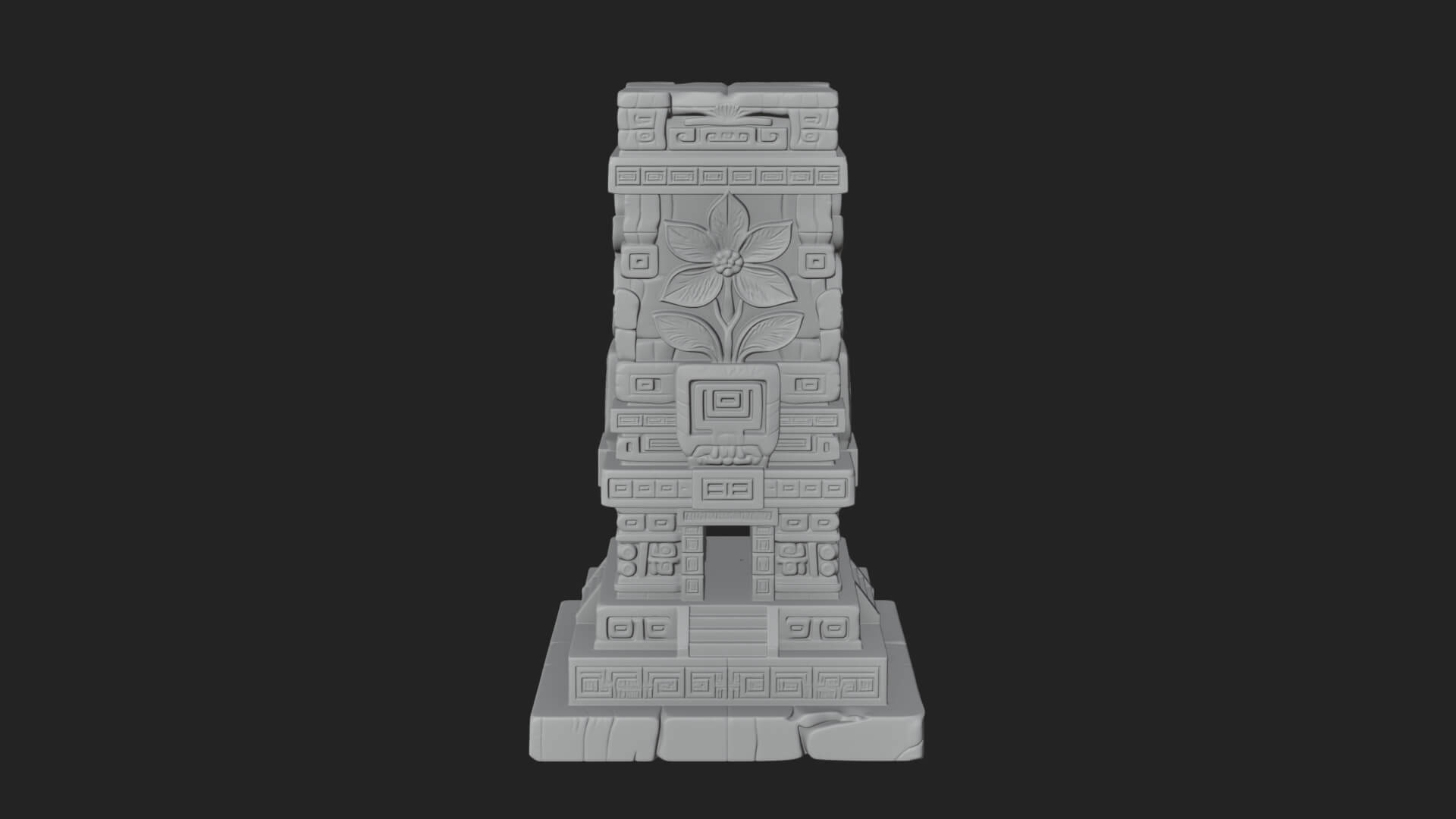 Leaf Carved Stone Column Design 3 3D Print Model 3D Model