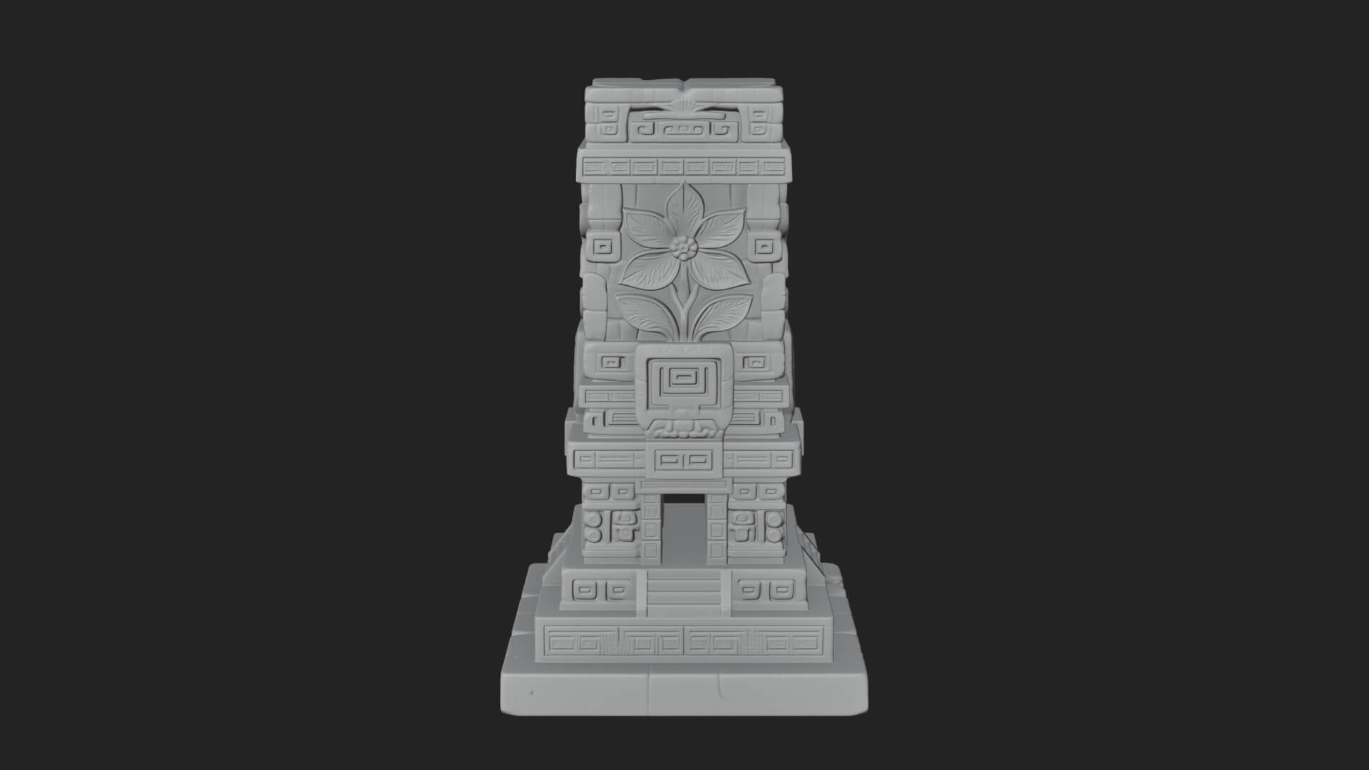 Leaf Carved Stone Column Design 3 3D Print Model 3D Model