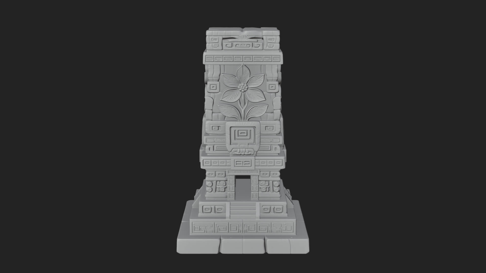 Leaf Carved Stone Column Design 3 3D Print Model 3D Model