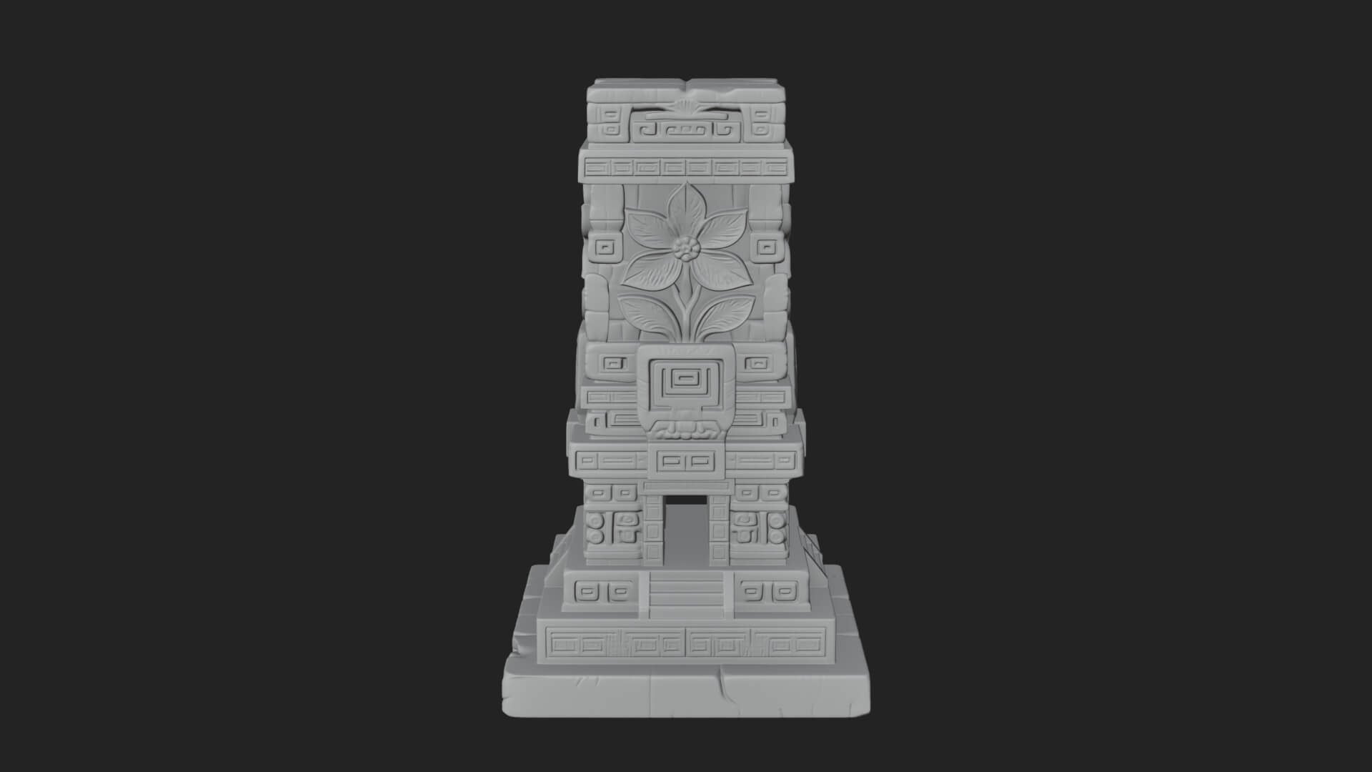 Leaf Carved Stone Column Design 3 3D Print Model 3D Model