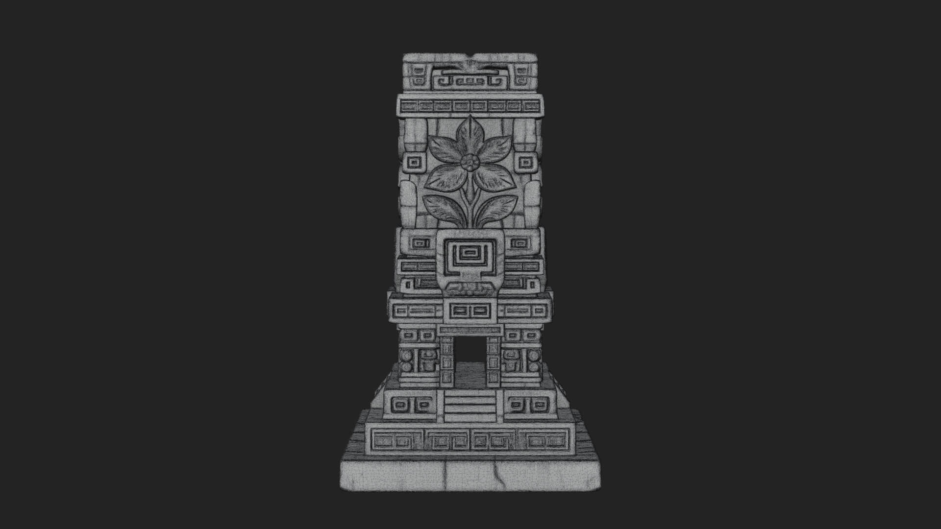 Leaf Carved Stone Column Design 3 3D Print Model 3D Model