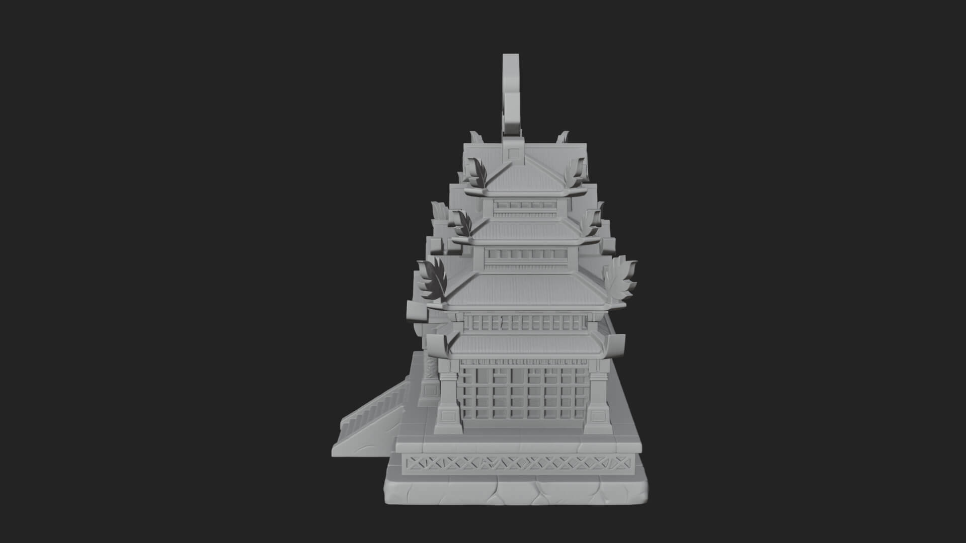 Leaf Crown Shrine Temple Design 1 3D Print Model 3D Model