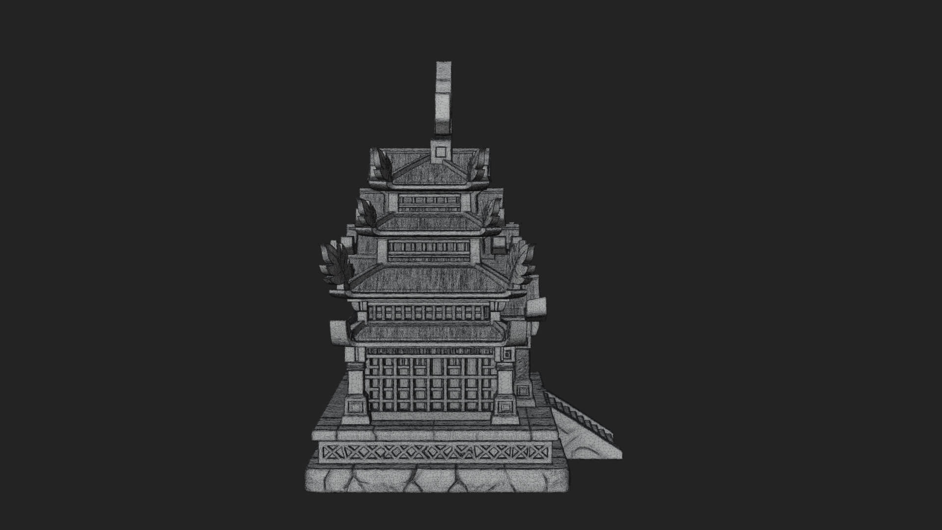 Leaf Crown Shrine Temple Design 1 3D Print Model 3D Model