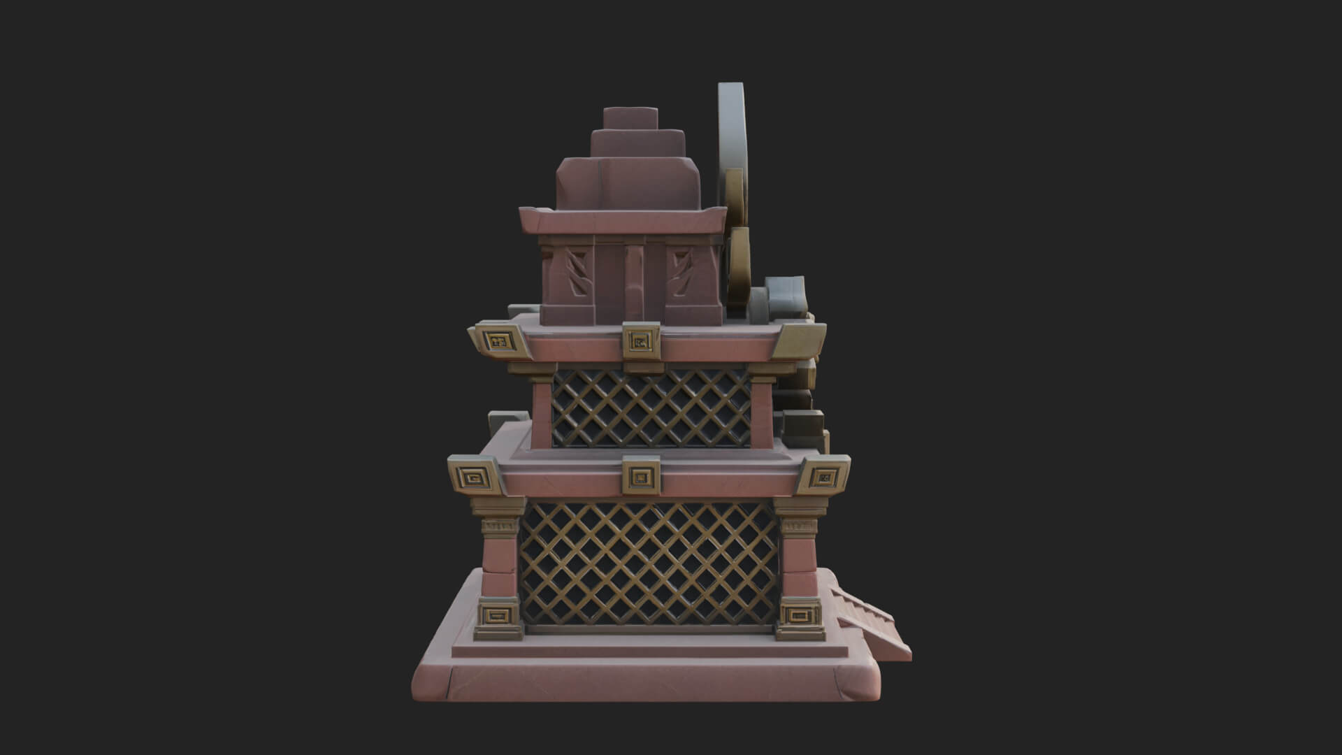 Leaf Crown Shrine Temple Design 2 3D Print Model 3D Model