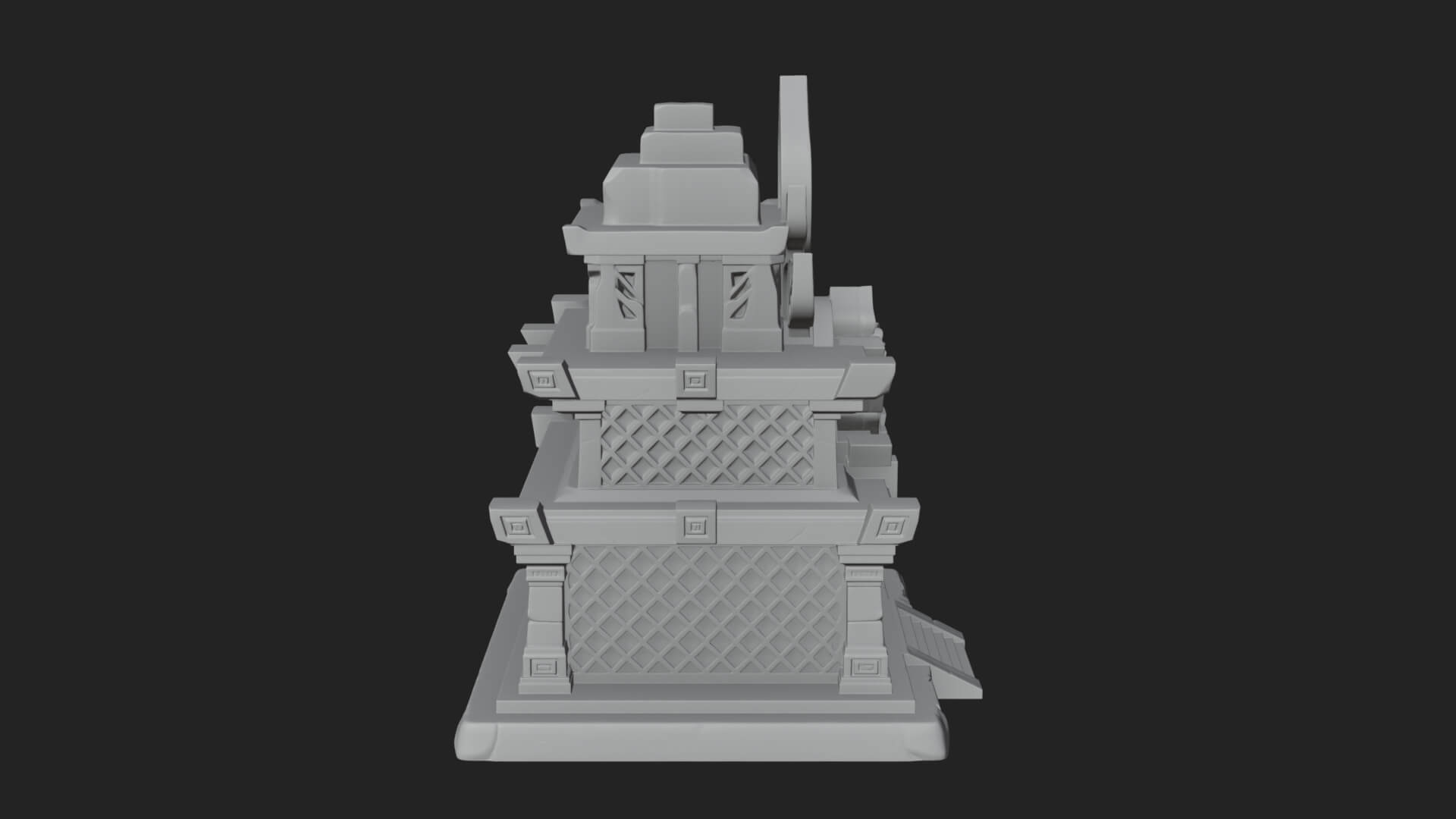 Leaf Crown Shrine Temple Design 2 3D Print Model 3D Model