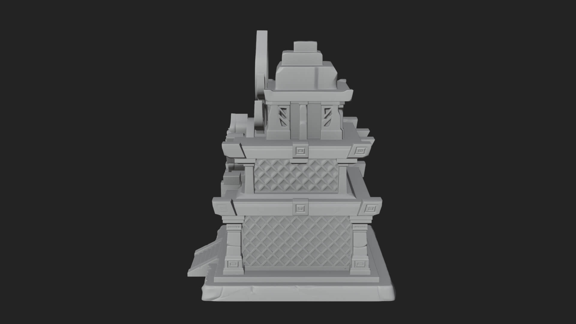 Leaf Crown Shrine Temple Design 2 3D Print Model 3D Model