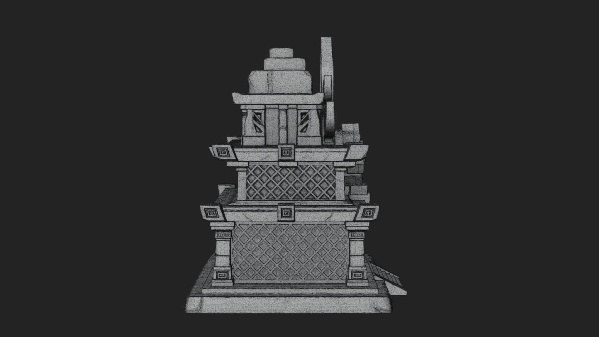 Leaf Crown Shrine Temple Design 2 3D Print Model 3D Model