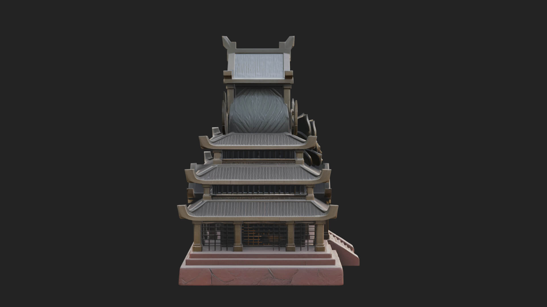 Leaf Crown Shrine Temple Design 3 3D Print Model 3D Model