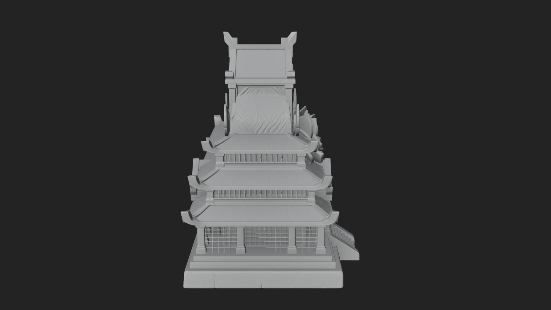 Leaf Crown Shrine Temple Design 3 3D Print Model 3D Model