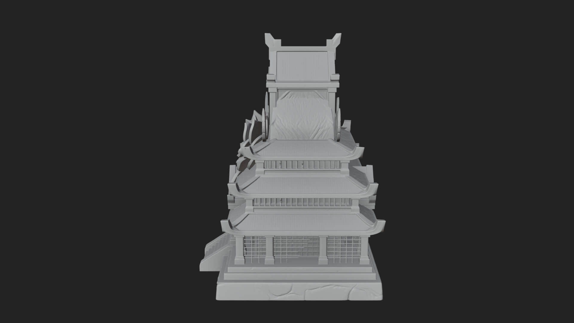 Leaf Crown Shrine Temple Design 3 3D Print Model 3D Model