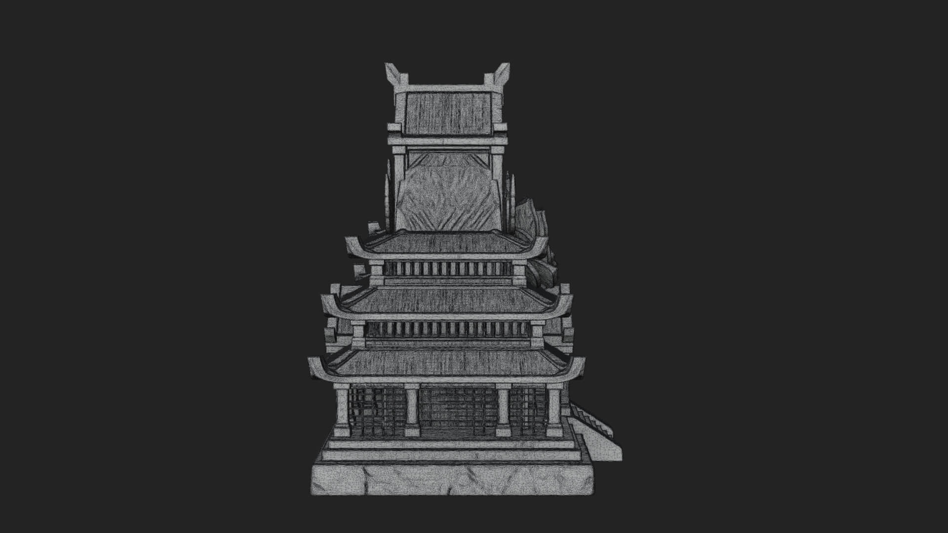 Leaf Crown Shrine Temple Design 3 3D Print Model 3D Model