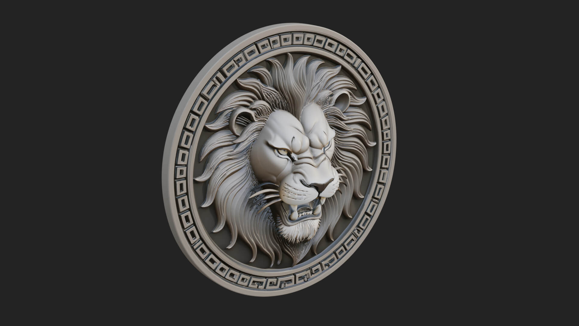 Leo Zodiac Relief Medallion Pendant Design 5 3D Print Model 3D Model
