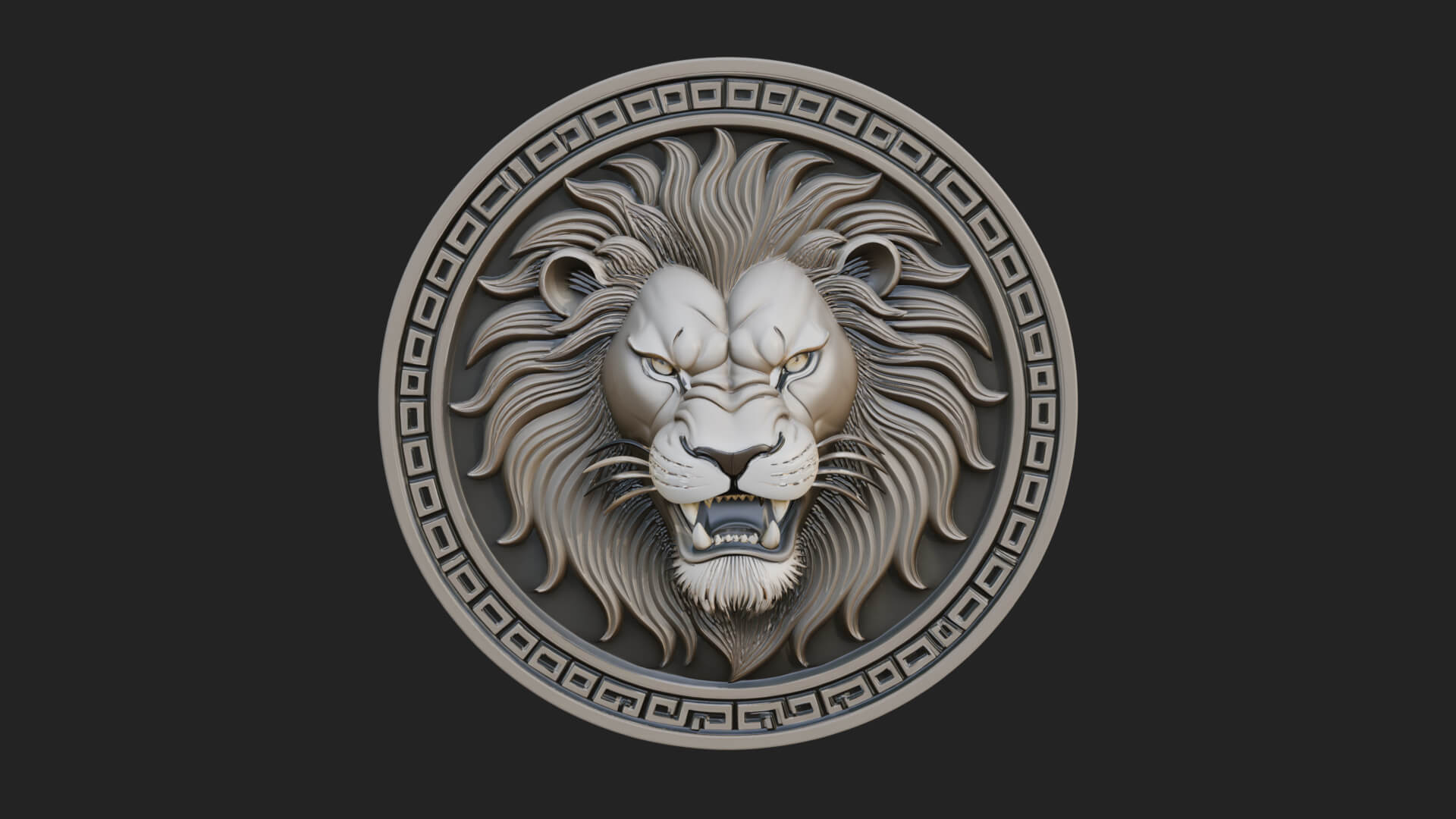 Leo Zodiac Relief Medallion Pendant Design 5 3D Print Model 3D Model