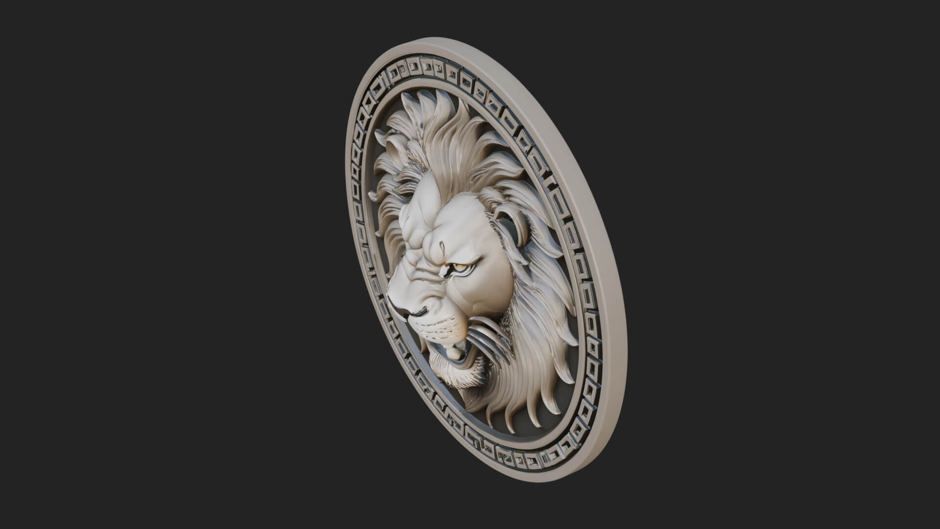 Leo Zodiac Relief Medallion Pendant Design 5 3D Print Model 3D Model