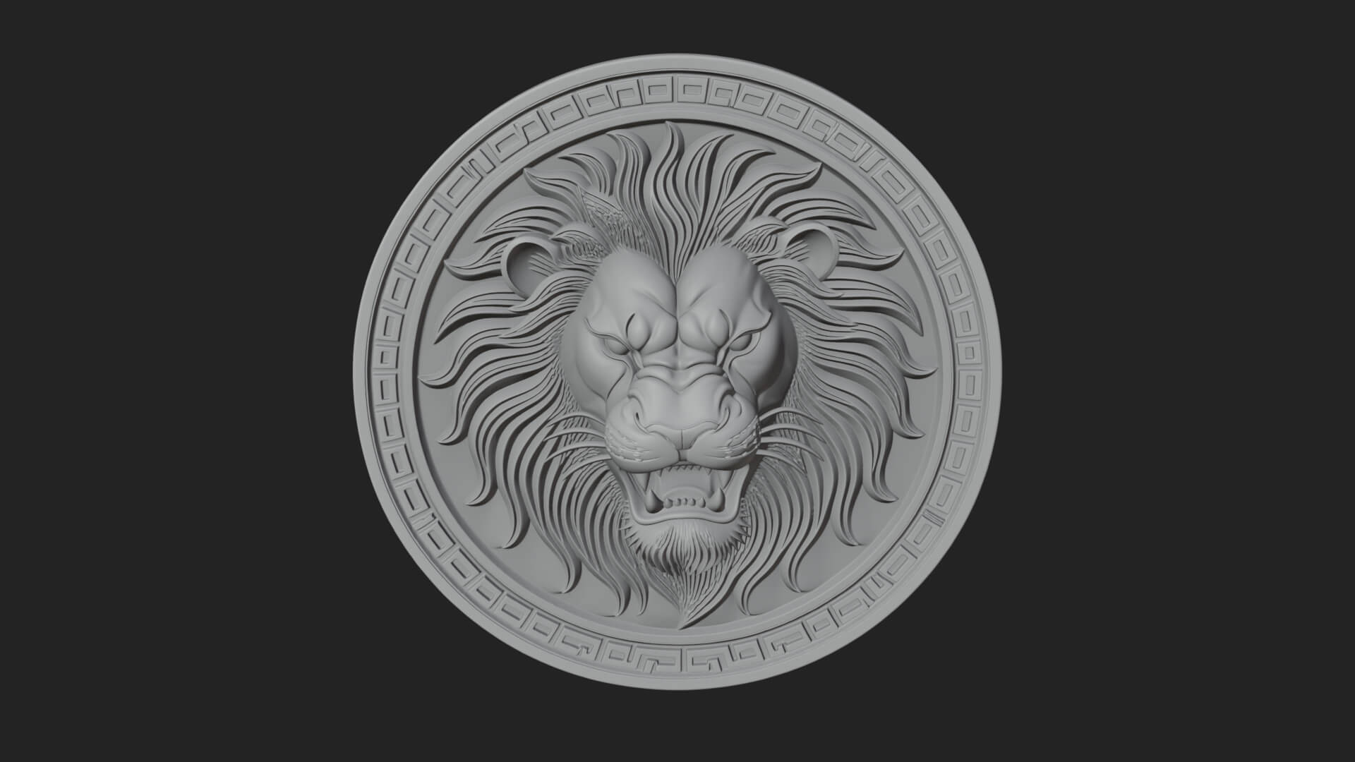 Leo Zodiac Relief Medallion Pendant Design 5 3D Print Model 3D Model