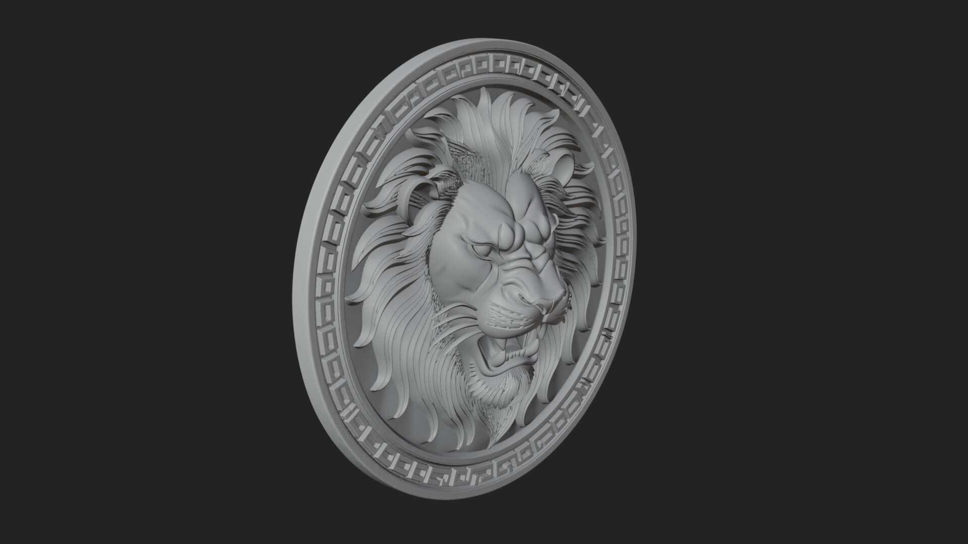 Leo Zodiac Relief Medallion Pendant Design 5 3D Print Model 3D Model