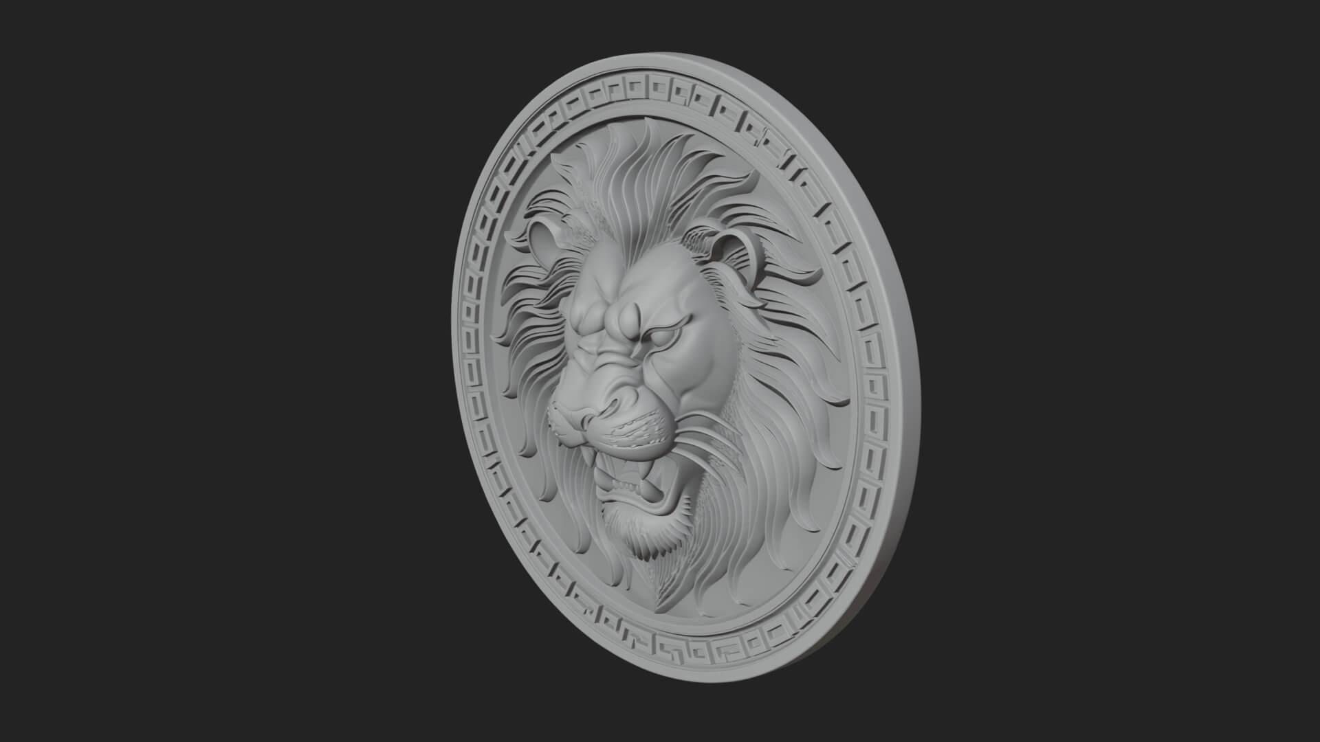 Leo Zodiac Relief Medallion Pendant Design 5 3D Print Model 3D Model