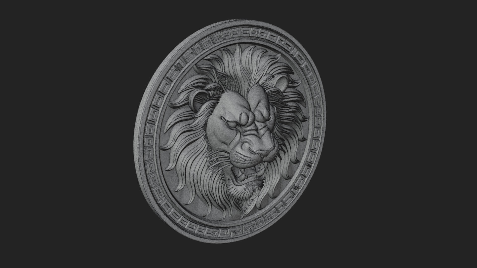 Leo Zodiac Relief Medallion Pendant Design 5 3D Print Model 3D Model