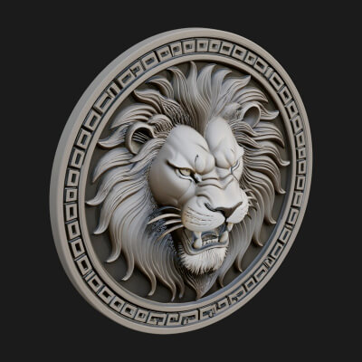 Leo Zodiac Relief Medallion Pendant Design 5 3D Print Model