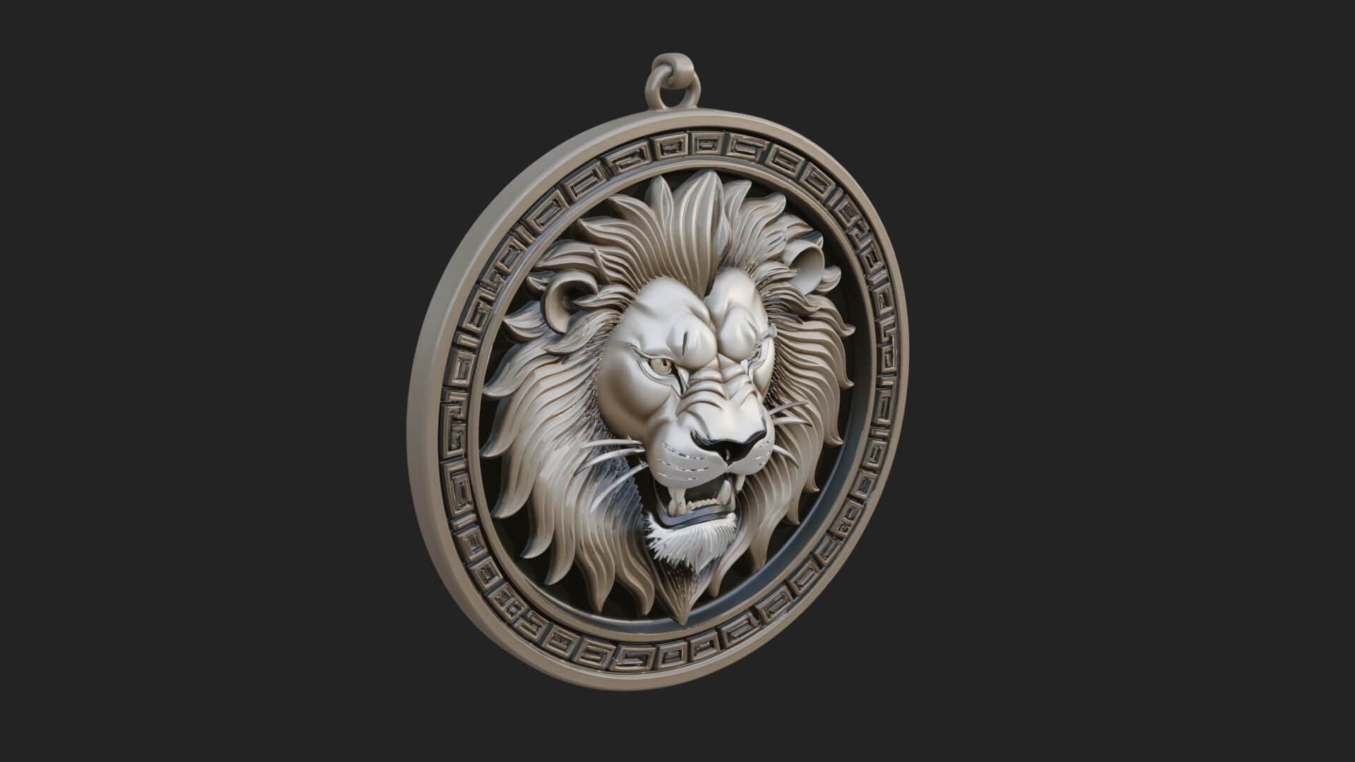 Leo Zodiac Relief Medallion Pendant Design 6 3D Print Model 3D Model