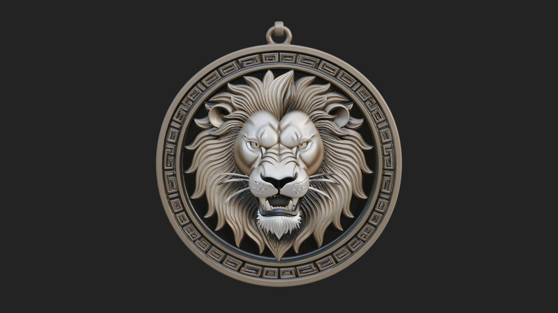 Leo Zodiac Relief Medallion Pendant Design 6 3D Print Model 3D Model