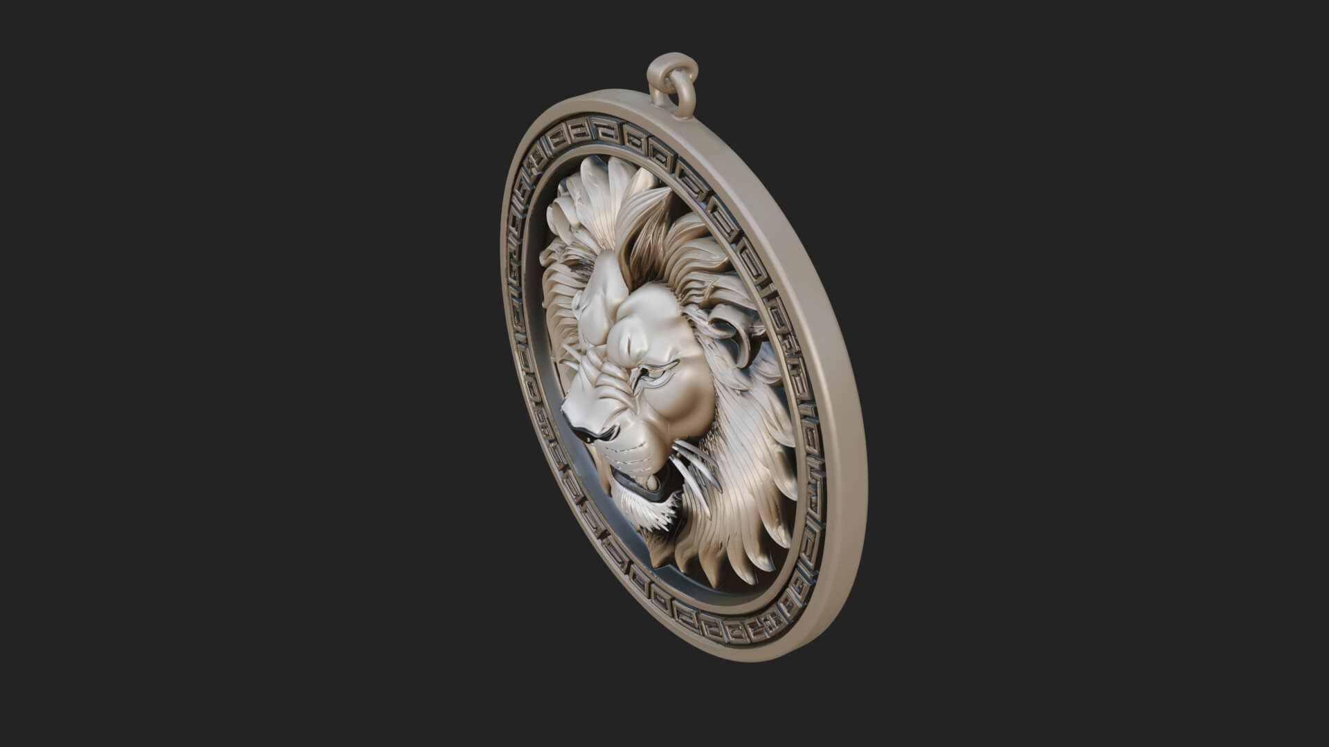 Leo Zodiac Relief Medallion Pendant Design 6 3D Print Model 3D Model
