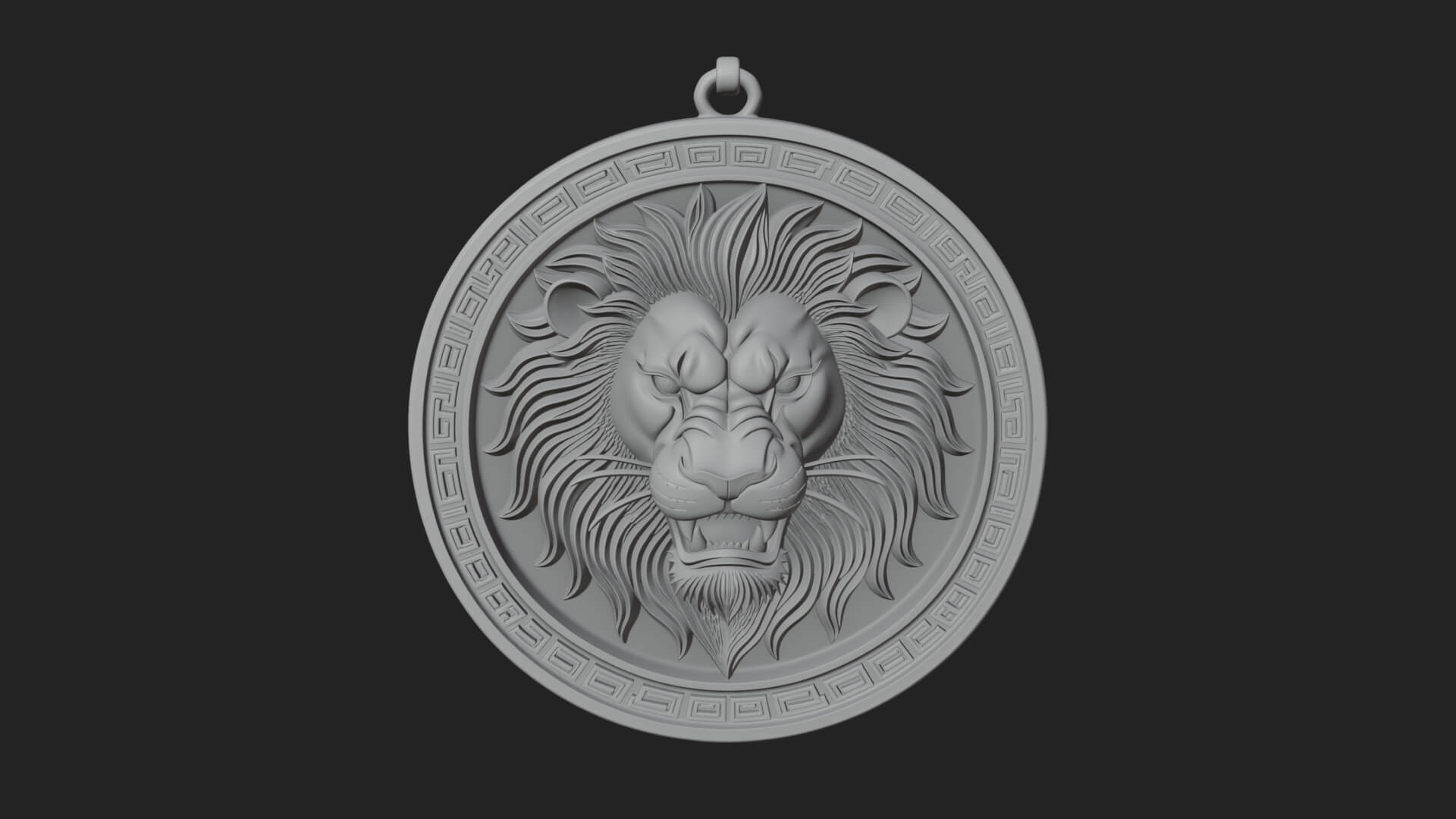 Leo Zodiac Relief Medallion Pendant Design 6 3D Print Model 3D Model