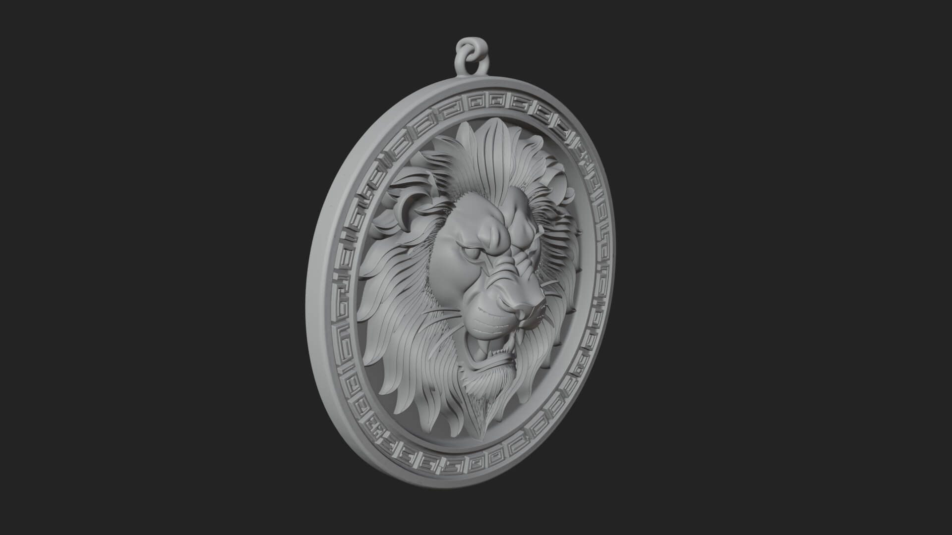 Leo Zodiac Relief Medallion Pendant Design 6 3D Print Model 3D Model