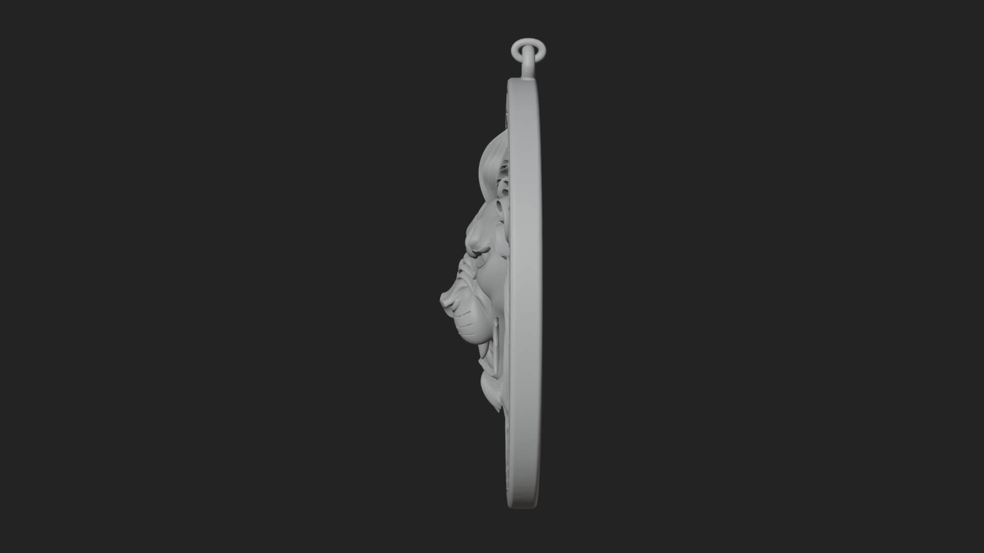 Leo Zodiac Relief Medallion Pendant Design 6 3D Print Model 3D Model