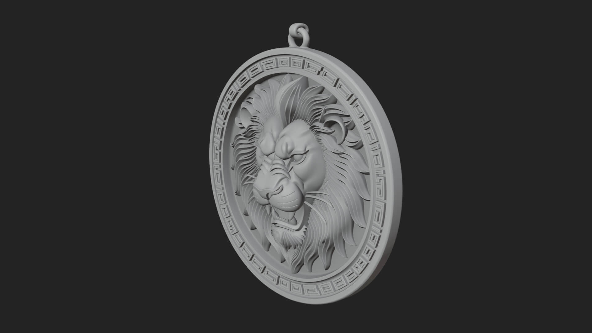 Leo Zodiac Relief Medallion Pendant Design 6 3D Print Model 3D Model