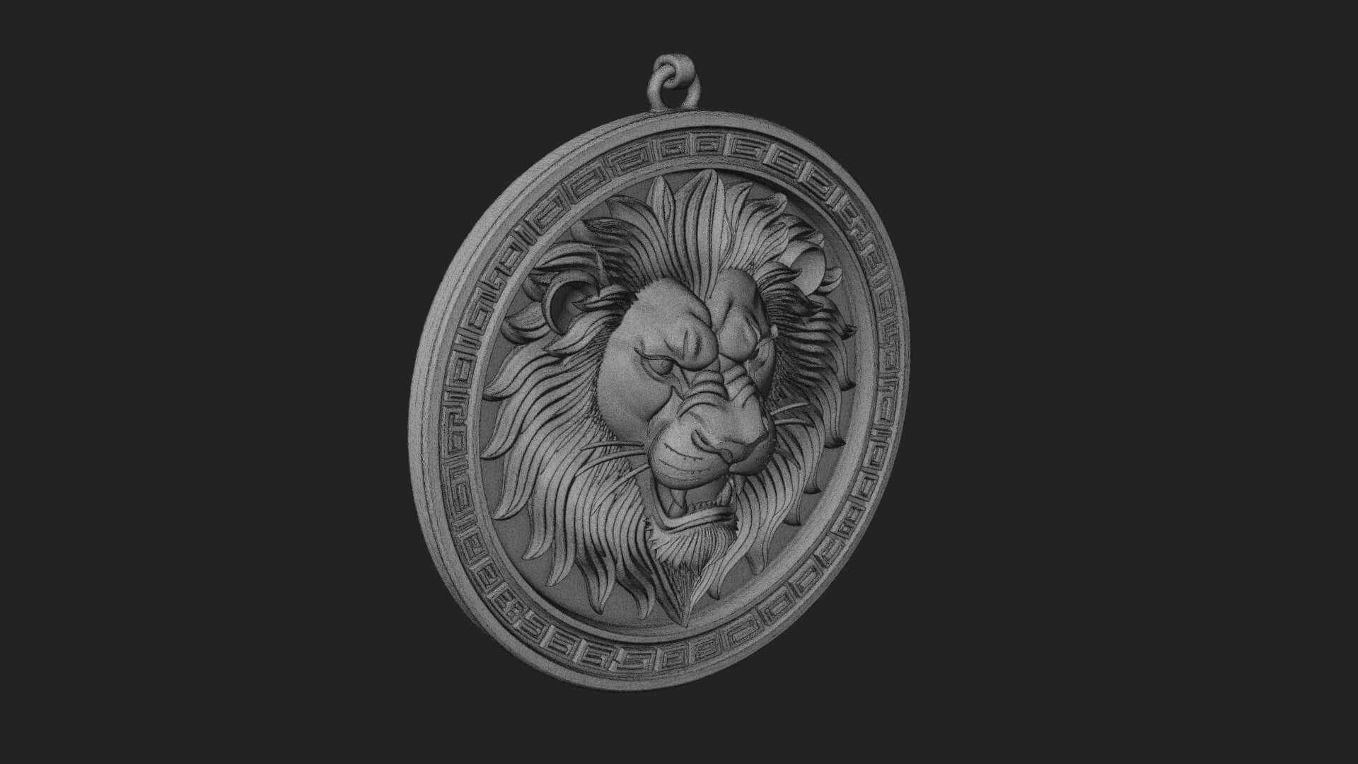 Leo Zodiac Relief Medallion Pendant Design 6 3D Print Model 3D Model