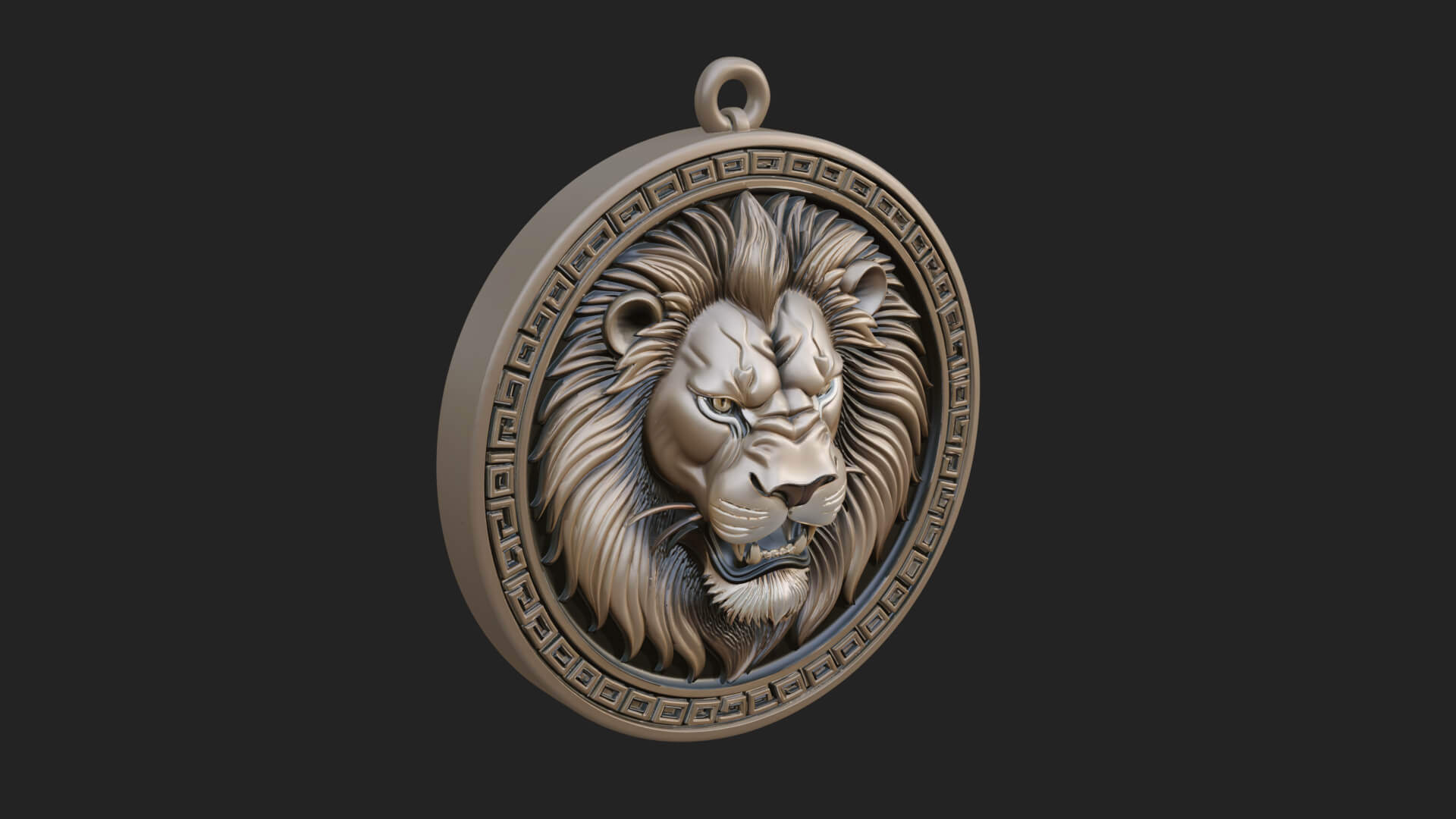 Leo Zodiac Relief Medallion Pendant Design 7 3D Print Model 3D Model