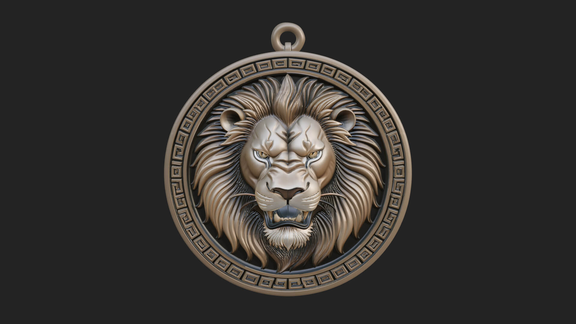 Leo Zodiac Relief Medallion Pendant Design 7 3D Print Model 3D Model