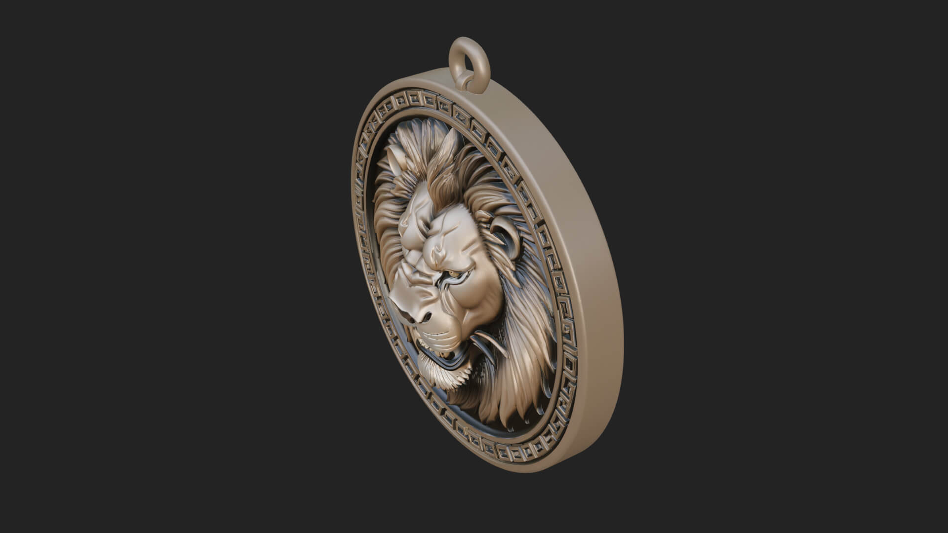 Leo Zodiac Relief Medallion Pendant Design 7 3D Print Model 3D Model