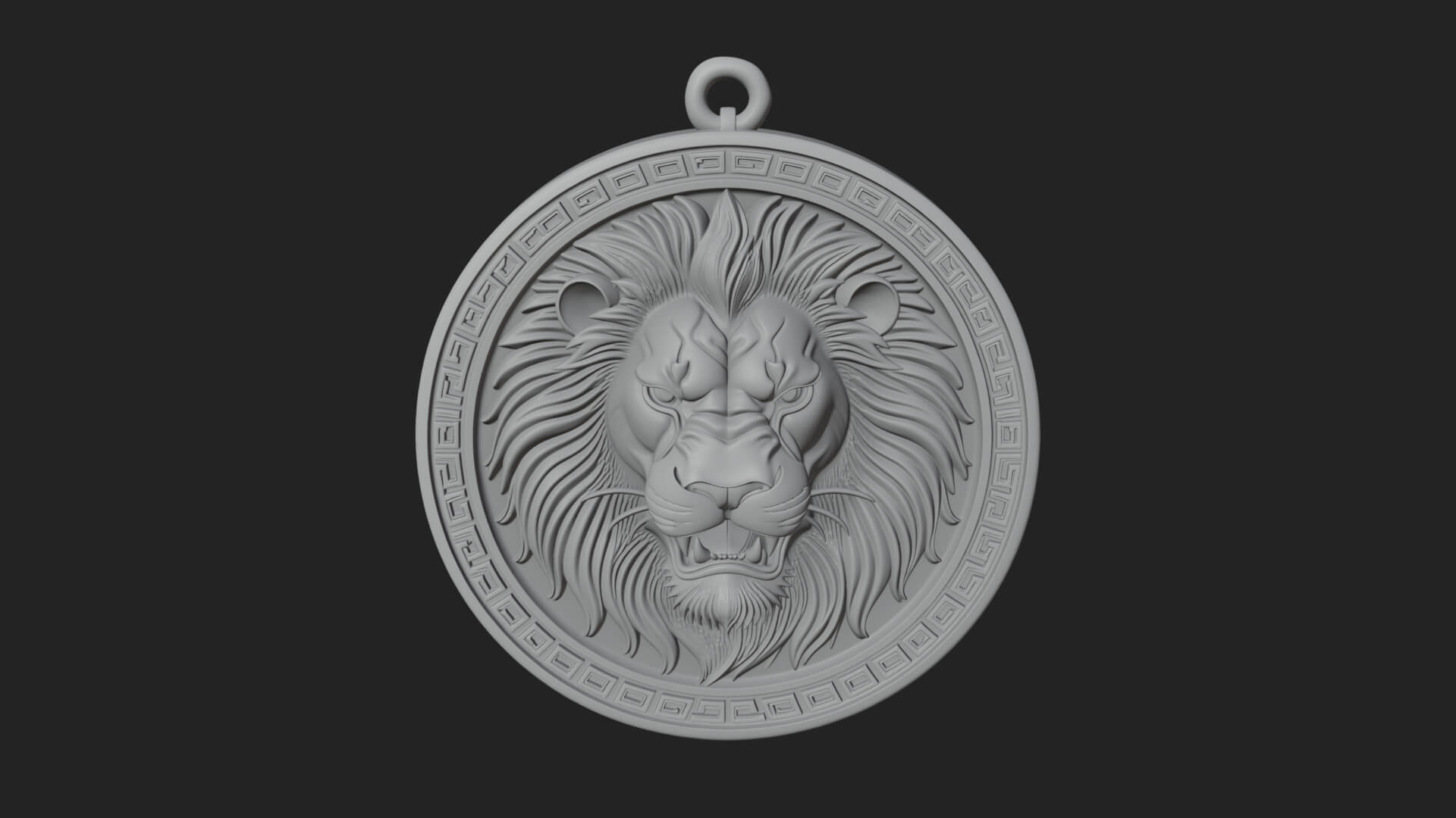 Leo Zodiac Relief Medallion Pendant Design 7 3D Print Model 3D Model