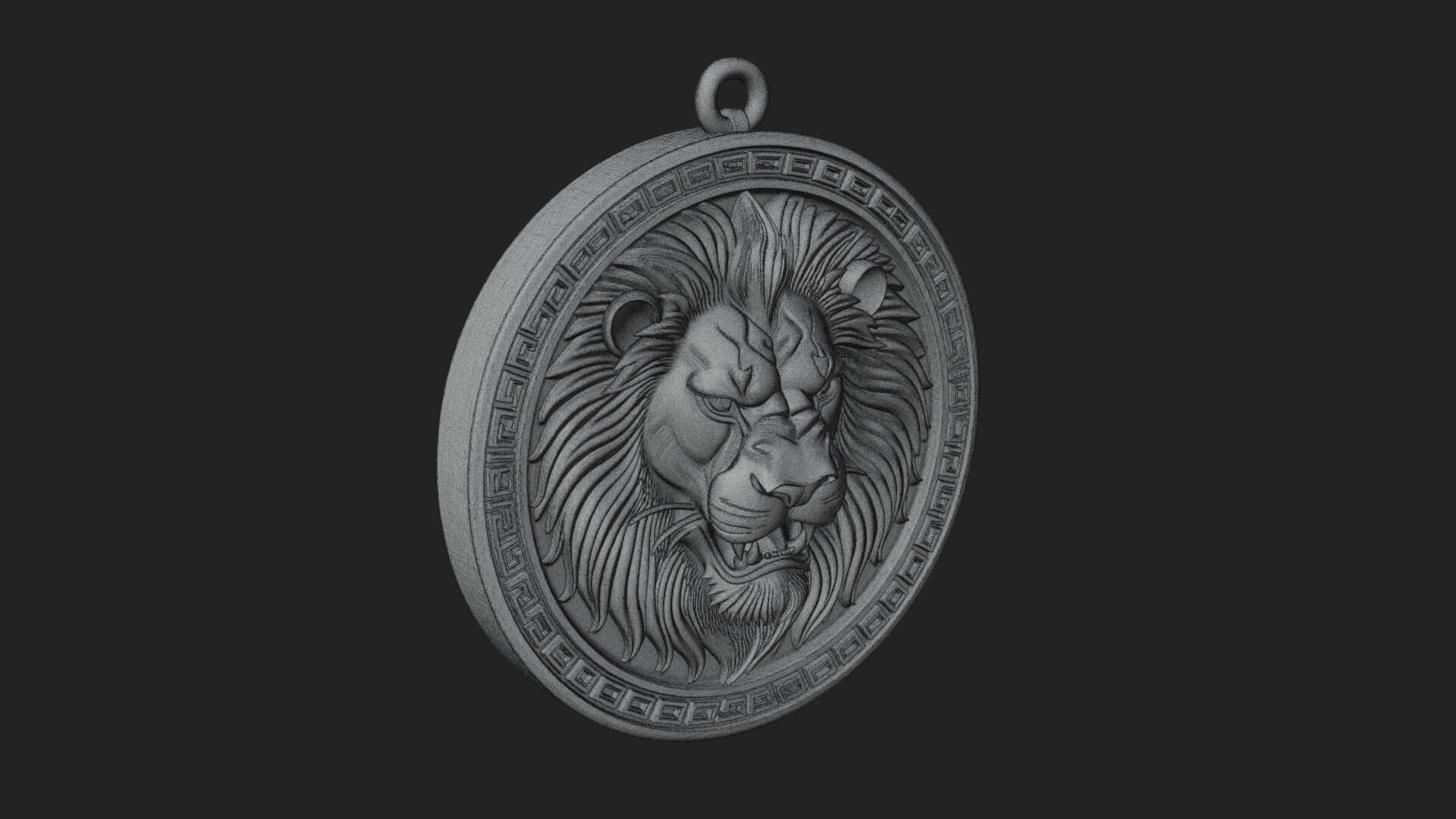 Leo Zodiac Relief Medallion Pendant Design 7 3D Print Model 3D Model