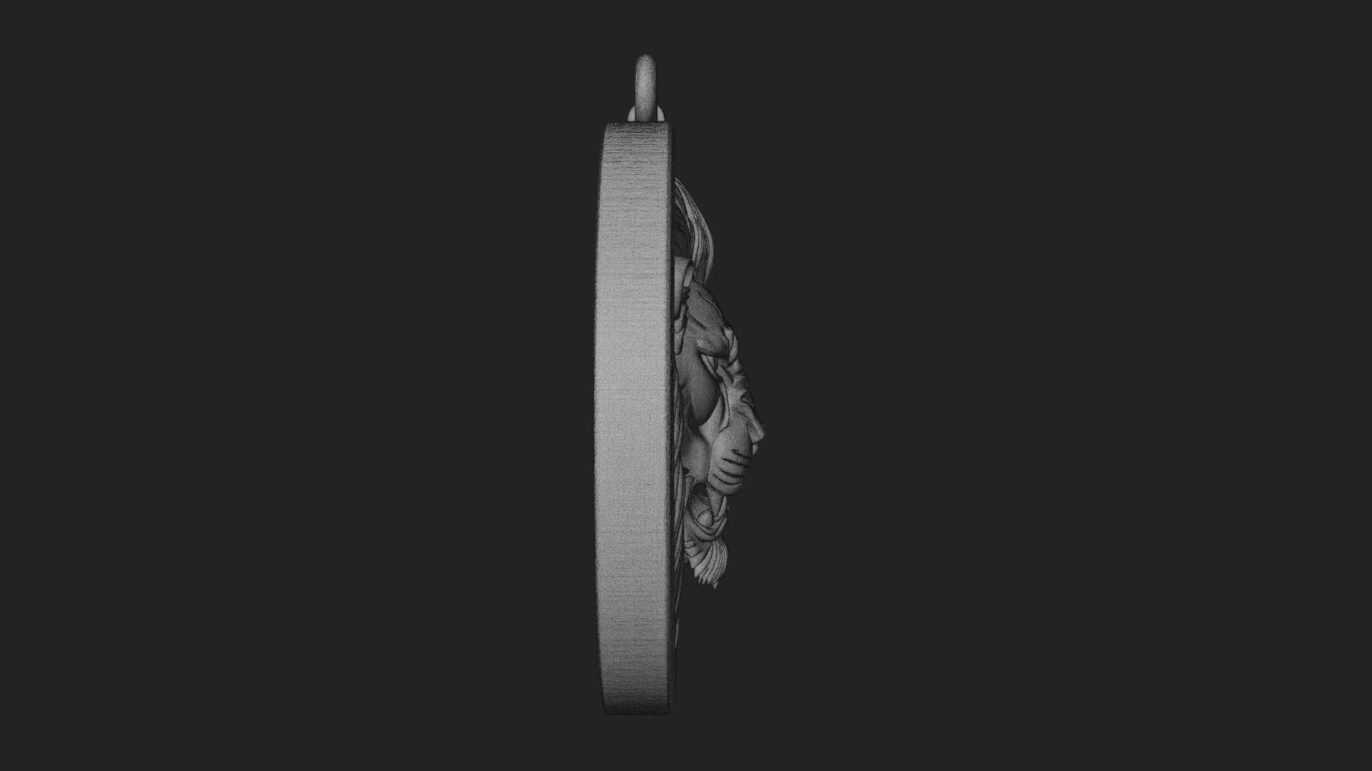 Leo Zodiac Relief Medallion Pendant Design 7 3D Print Model 3D Model
