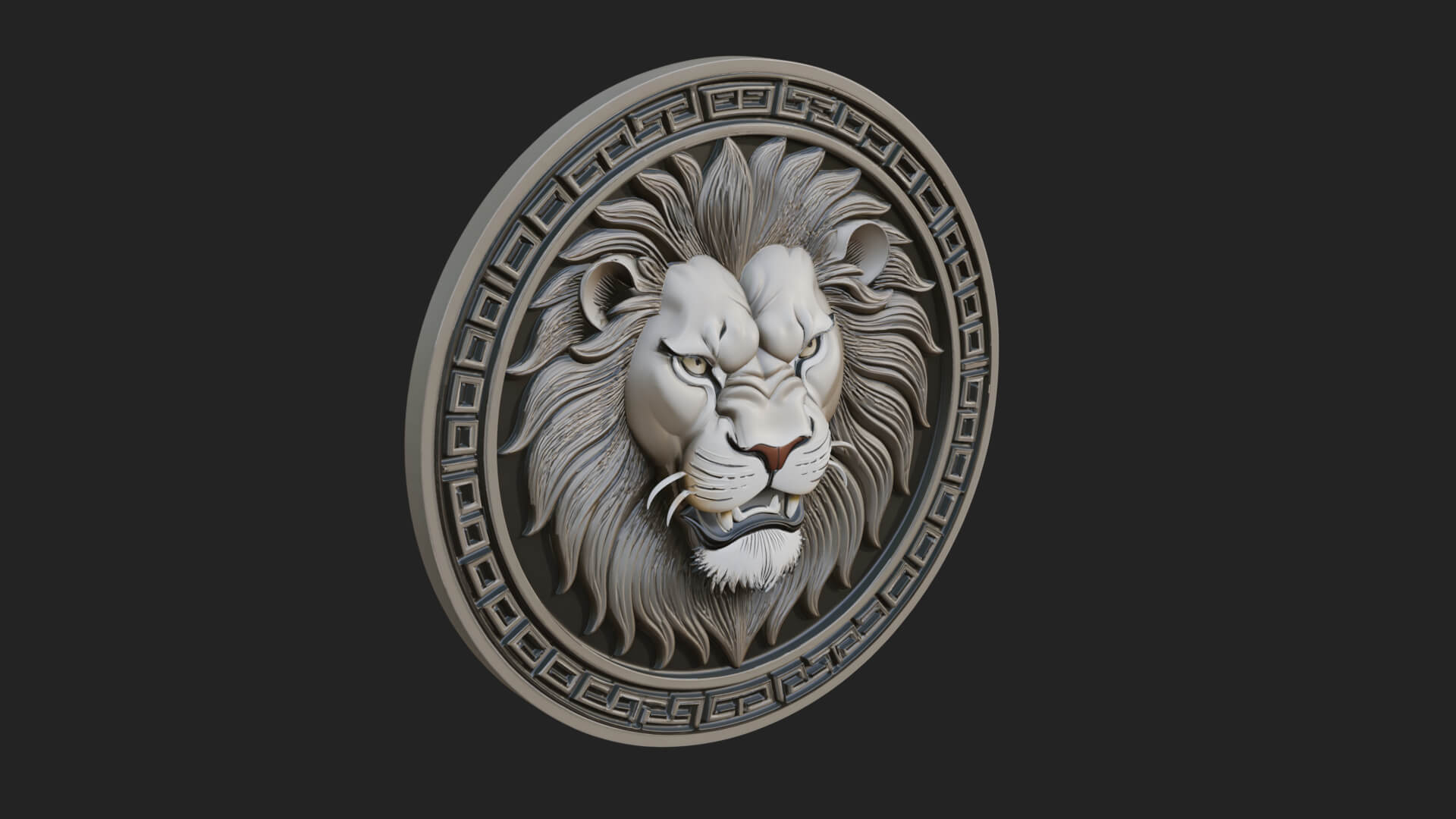 Leo Zodiac Relief Medallion Pendant Design 8 3D Print Model 3D Model